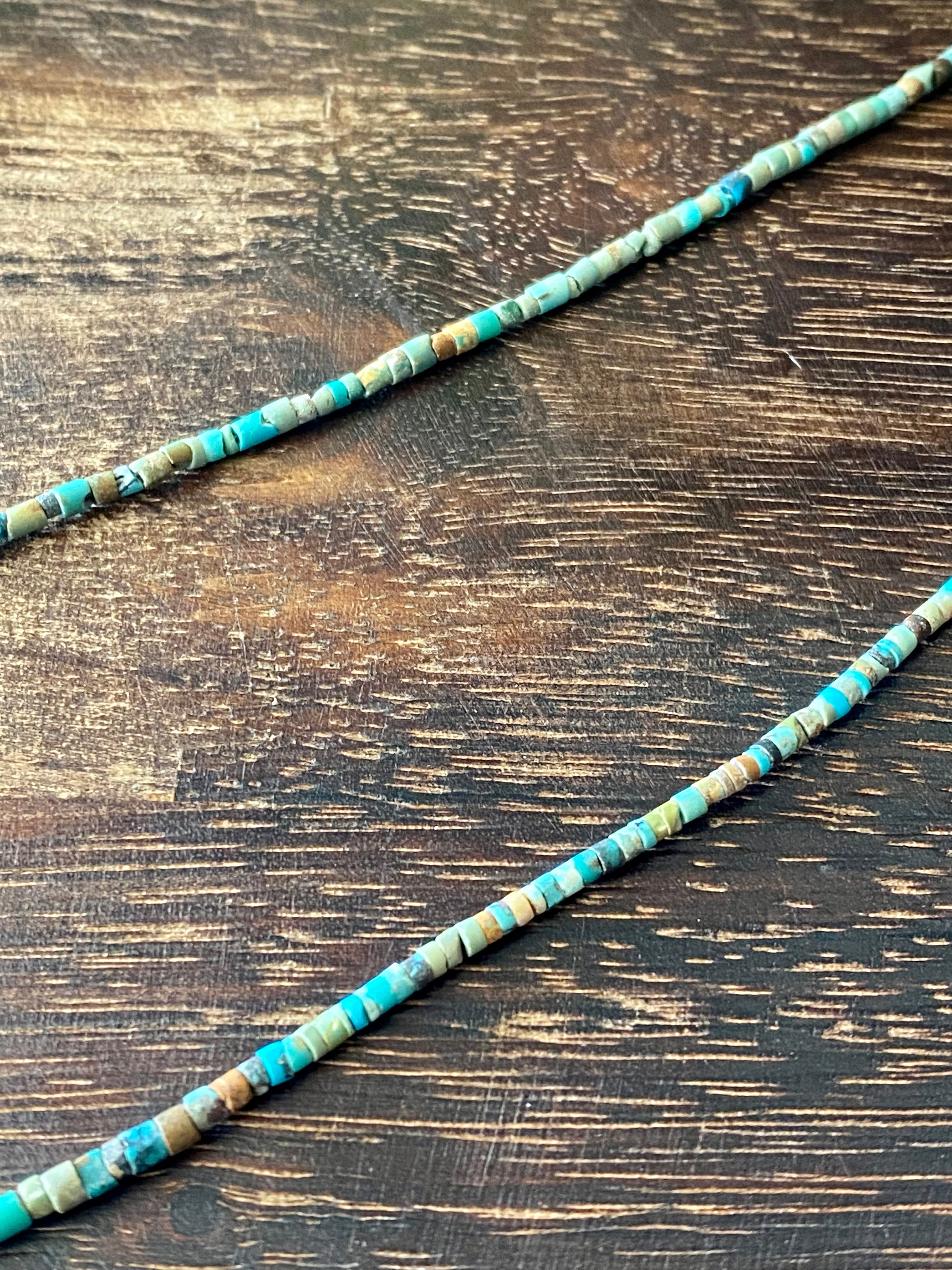 Navajo Made Turquoise & Sterling Silver Heishi Necklaces