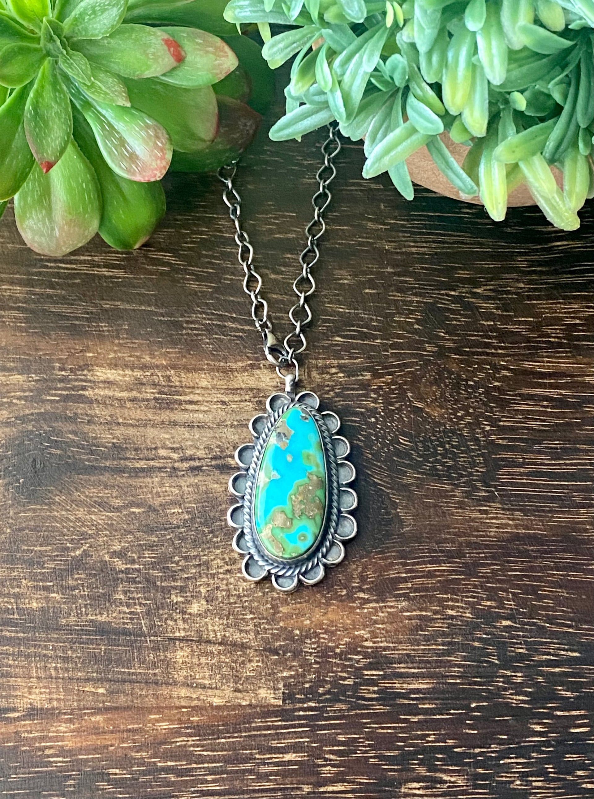 Sheila Becenti Sonoran Mountain Turquoise & Sterling Silver Necklace