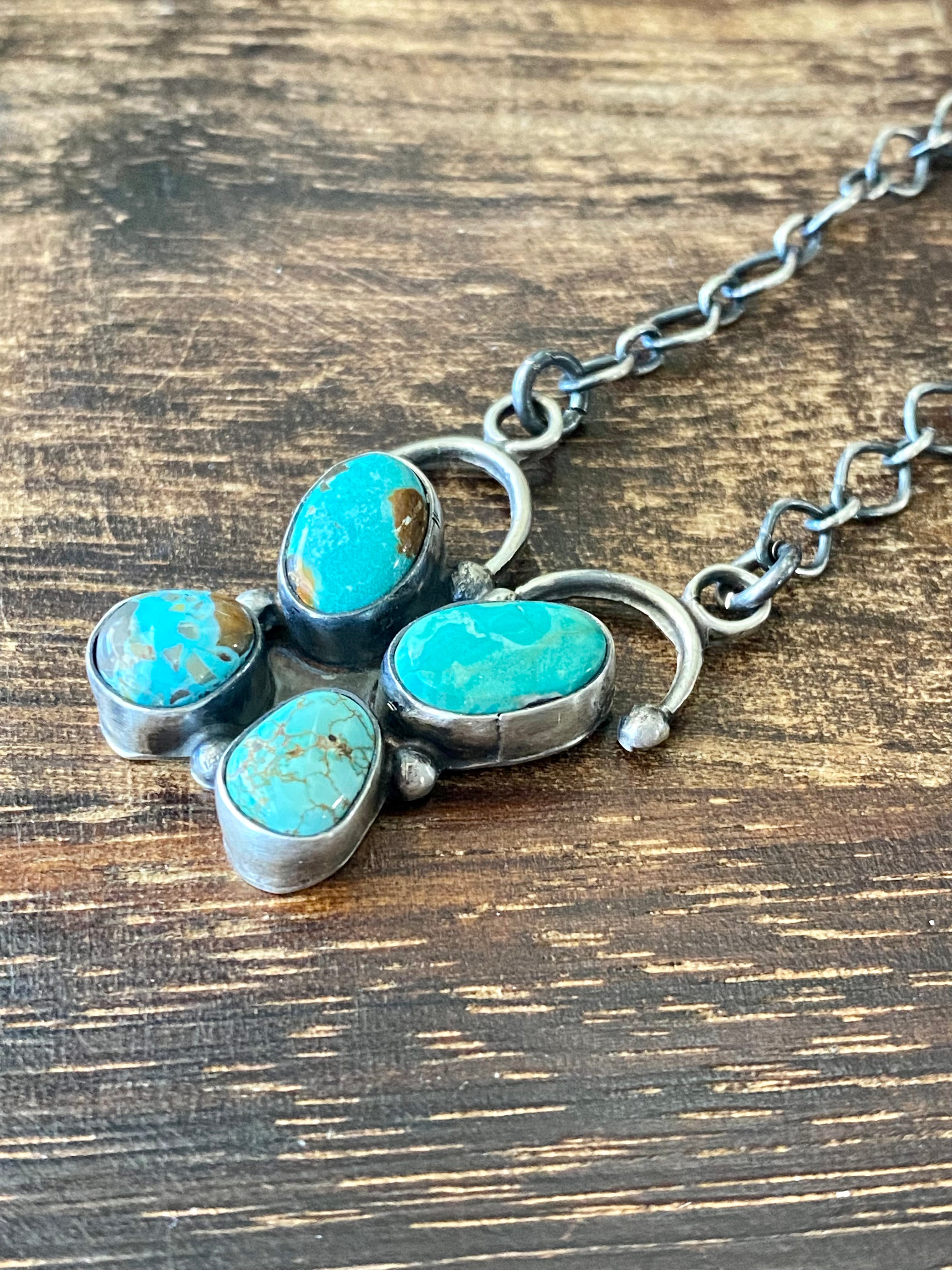 Ella Peters Dry Creek Turquoise & Sterling Silver Butterfly Necklace