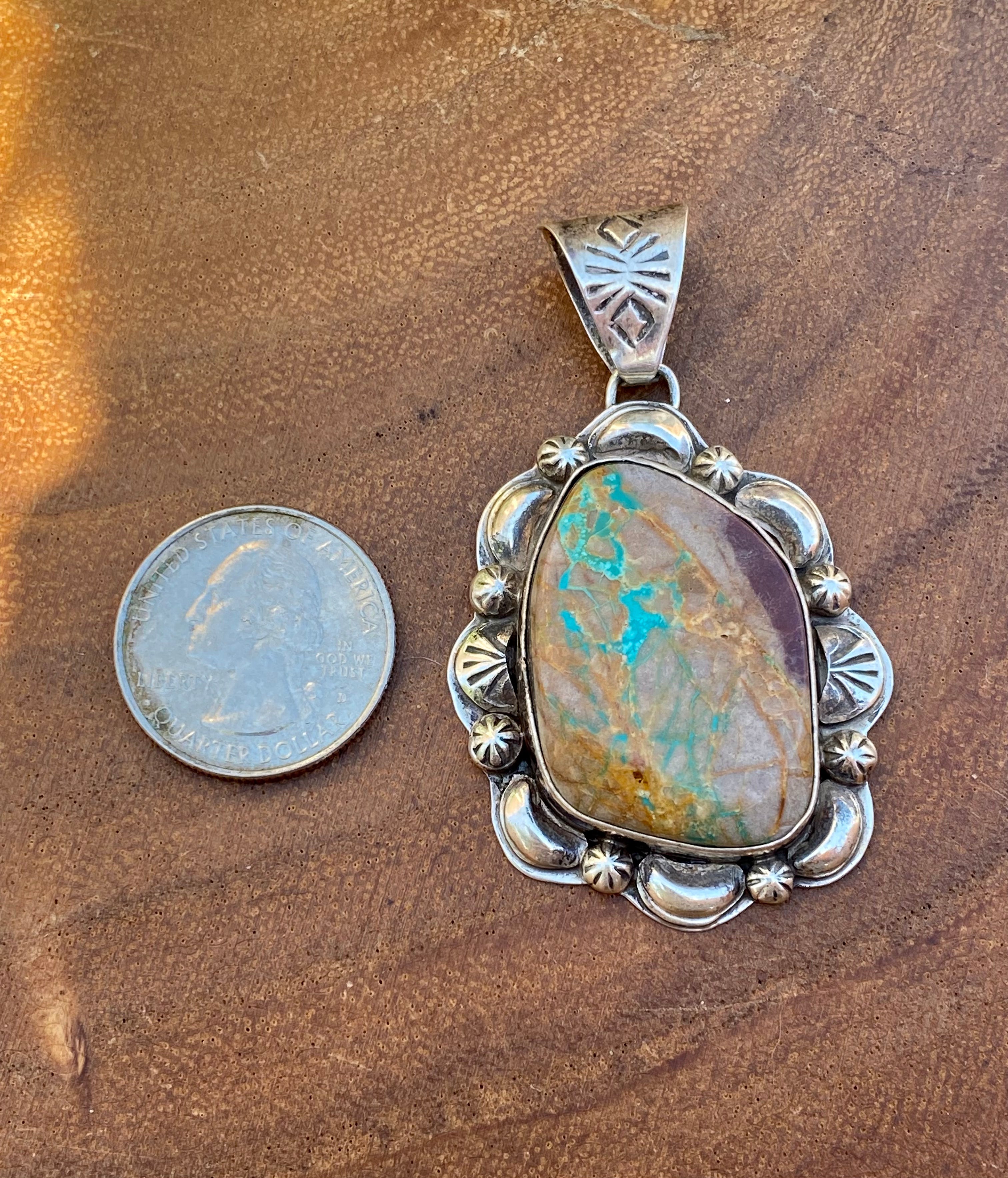 Alice Johnson Boulder Turquoise & Sterling Silver Pendant