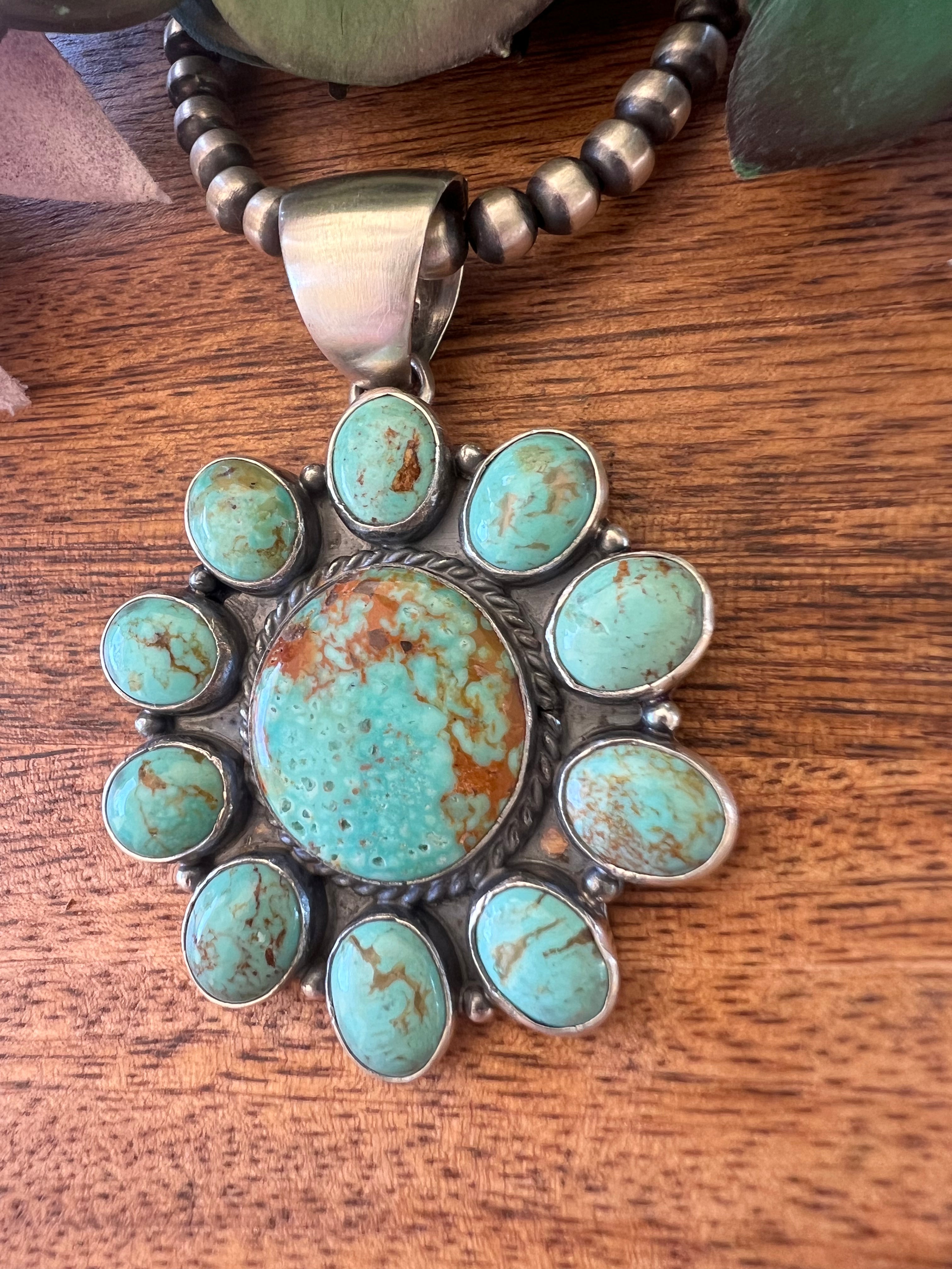 Larry Kaye Royston Turquoise & Sterling Silver Pendant