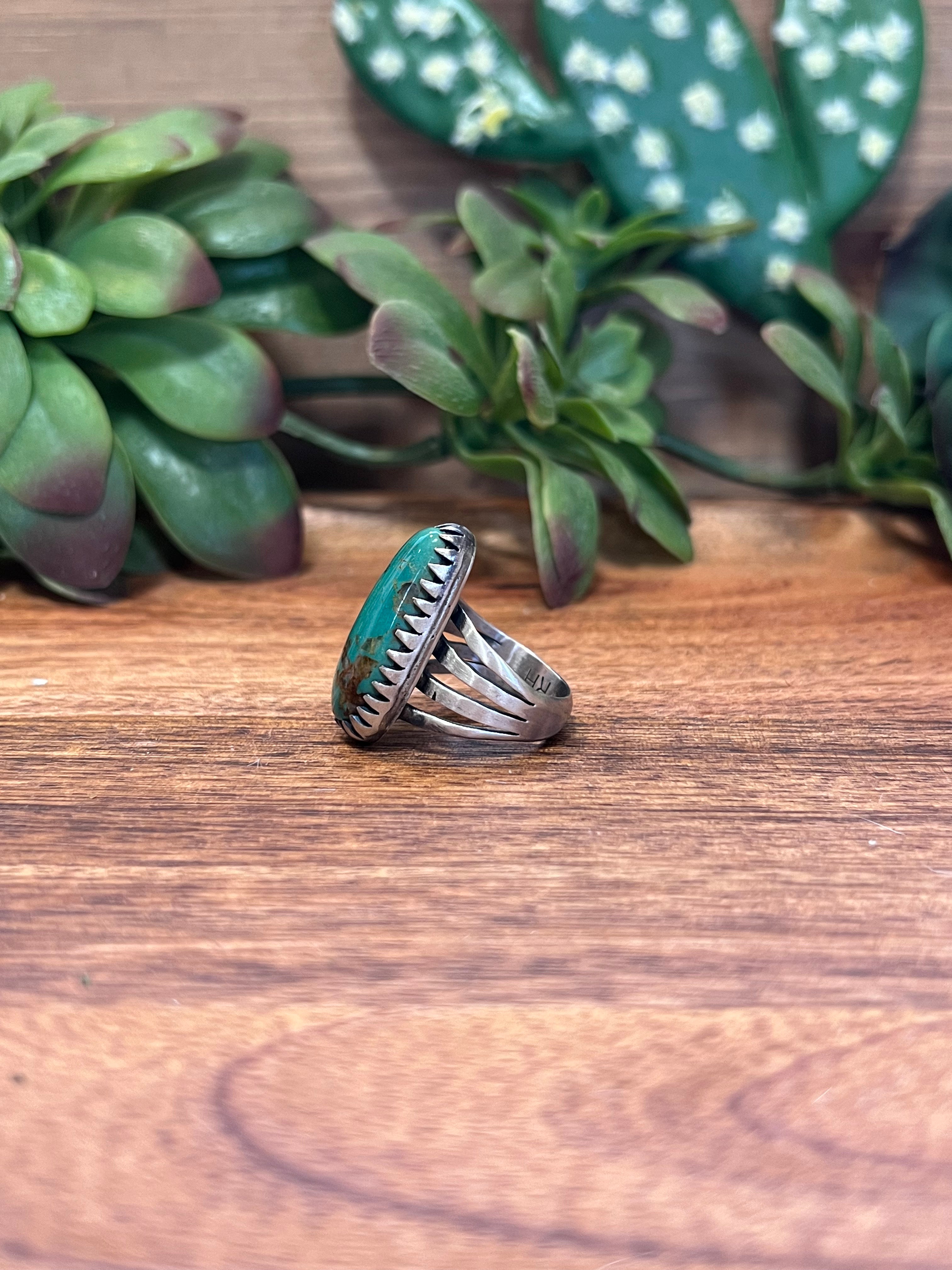 Navajo Turquoise & Sterling Silver Ring Size 9