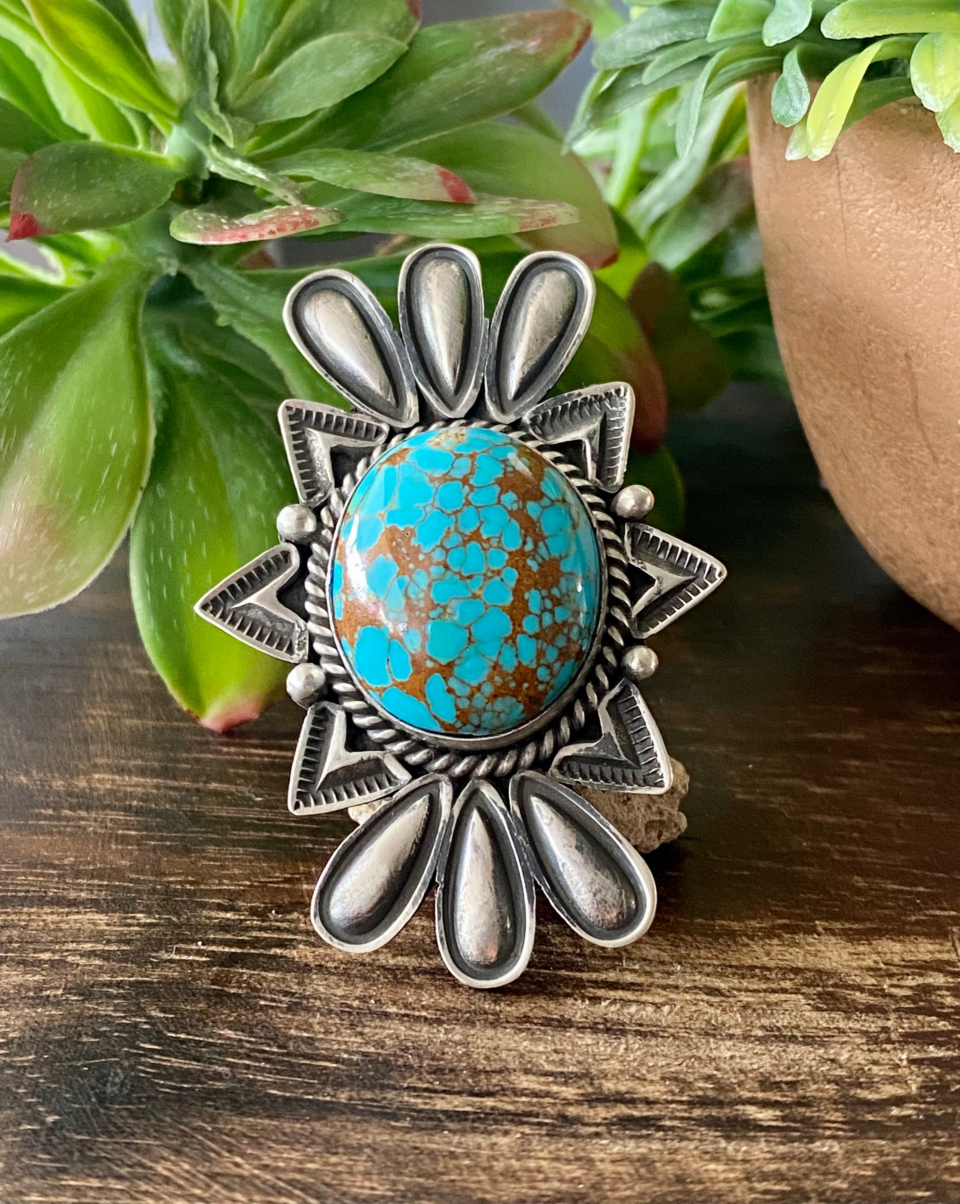 Alex Sanchez Royston Turquoise & Sterling Silver Ring Size 8.5