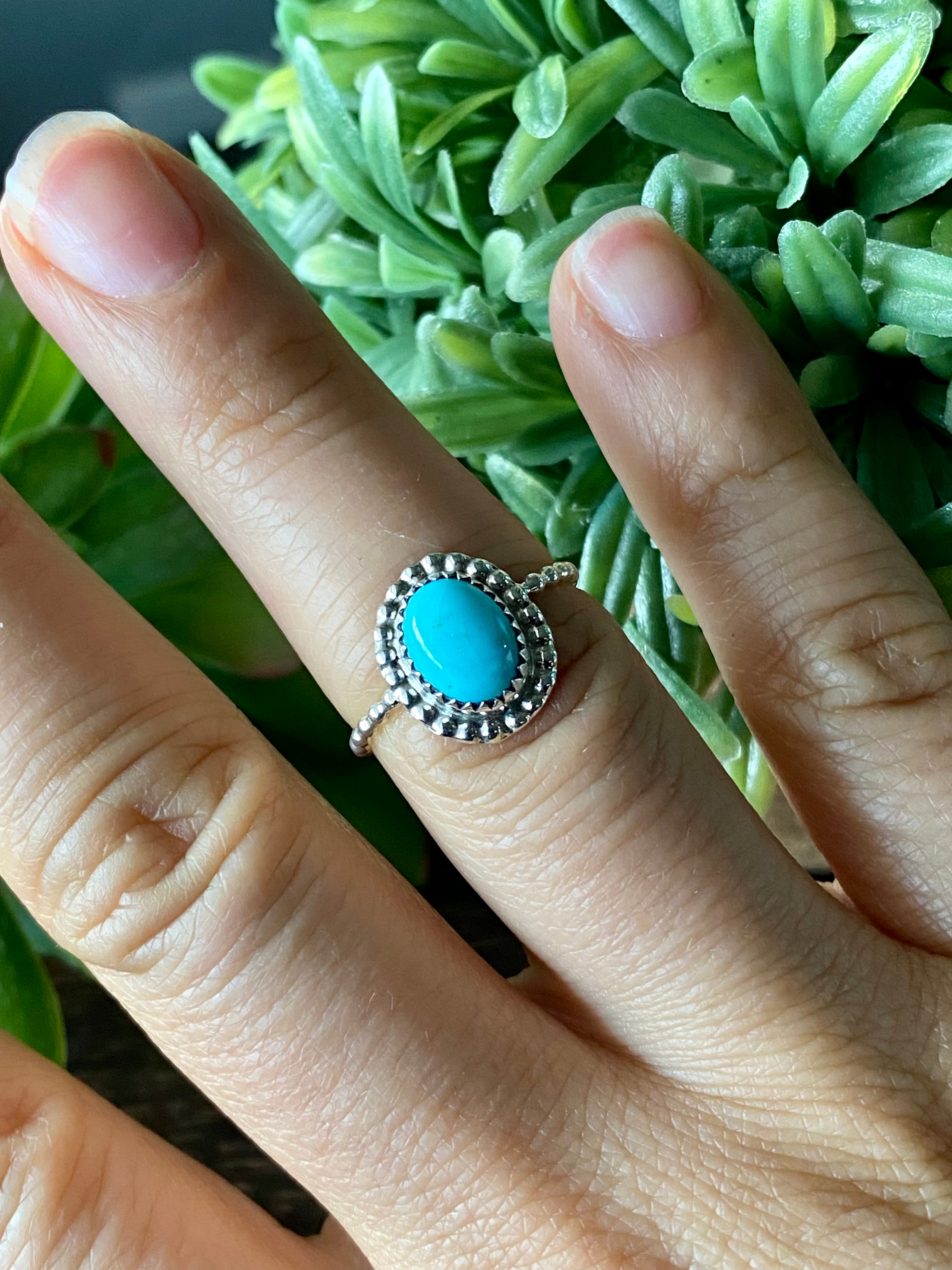 Navajo Made Kingman Turquoise & Sterling Silver Rings