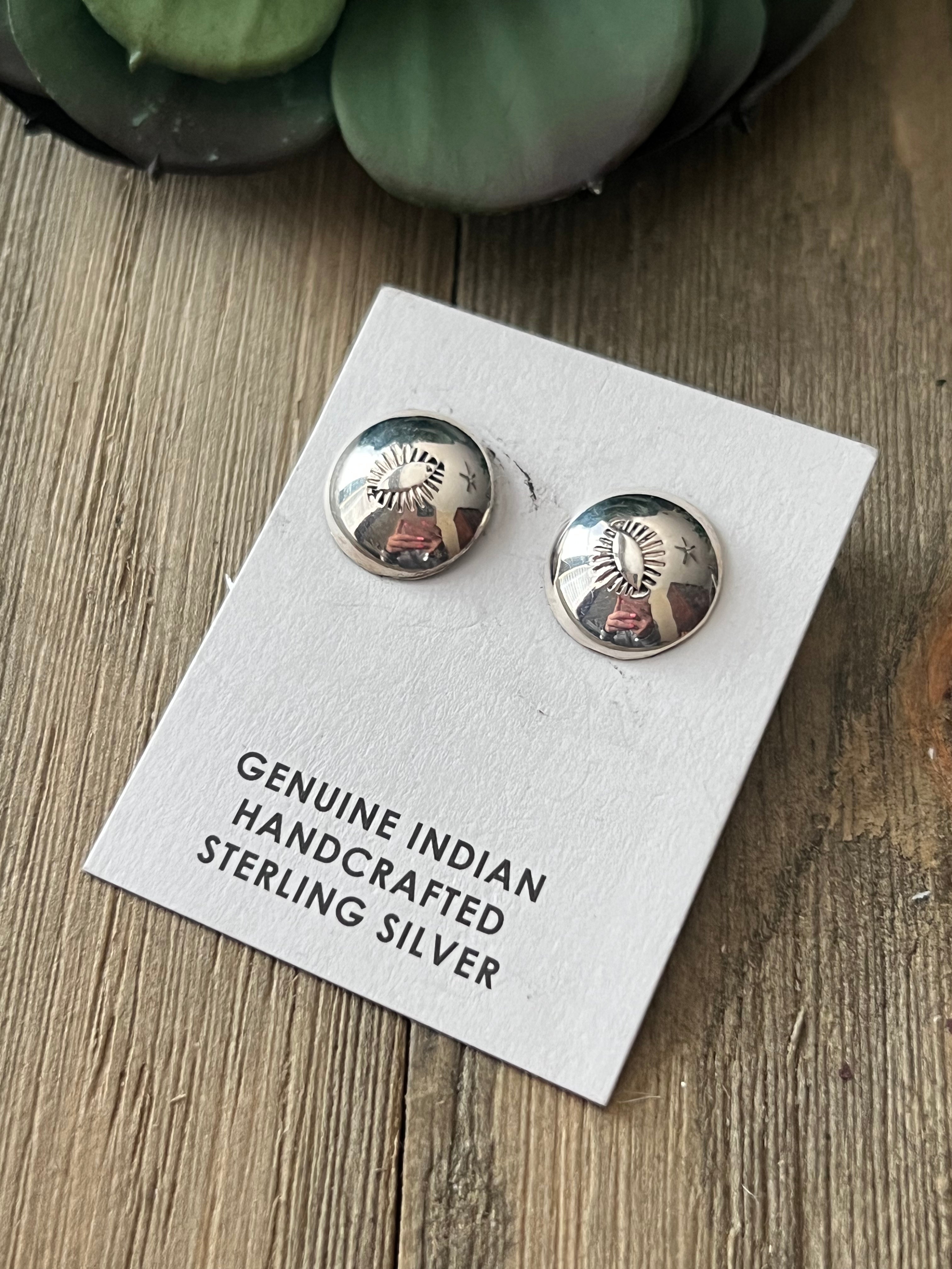 Navajo Made Sterling Silver Post Earrings