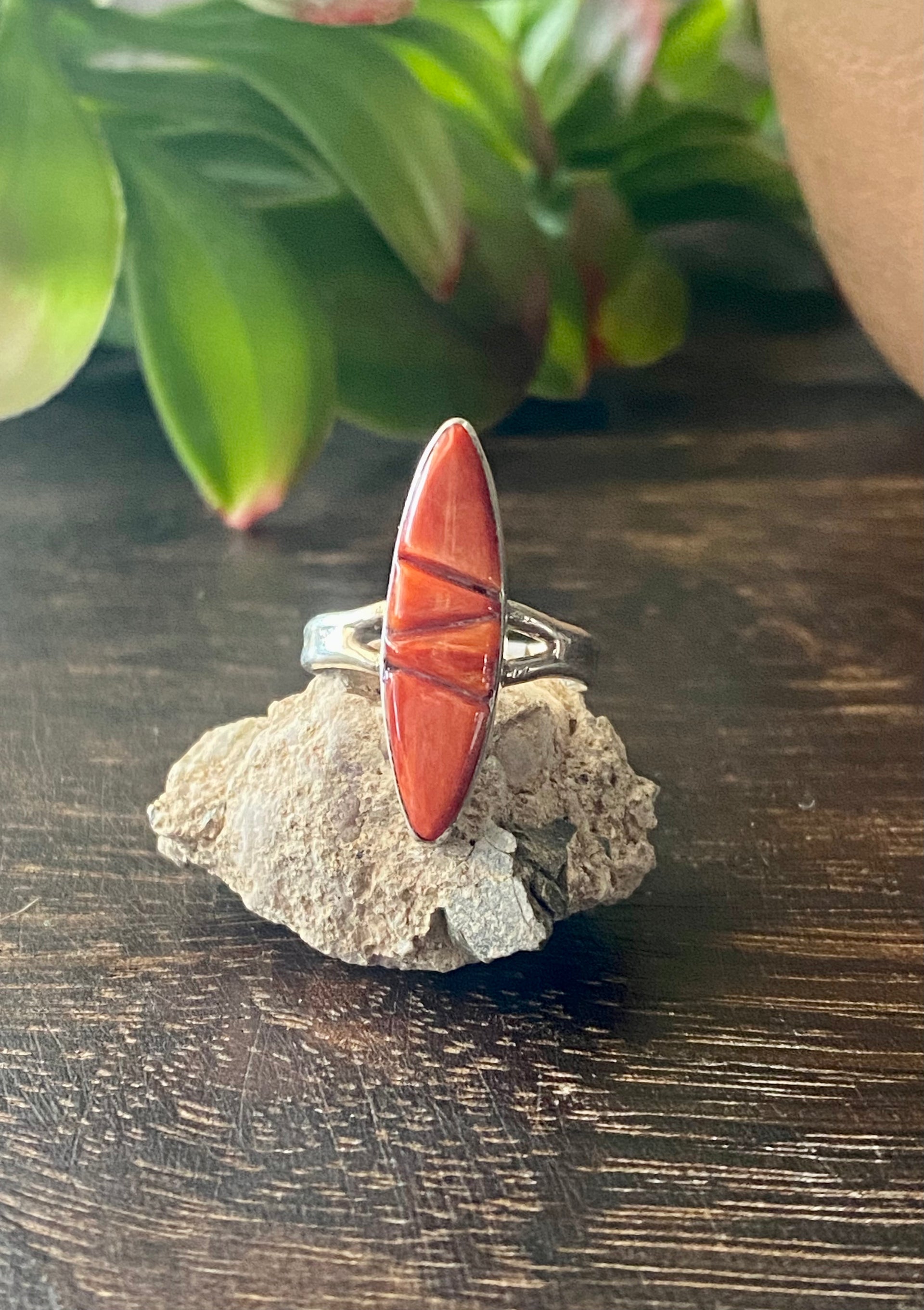 Germane Smith Spiny Oys & Sterling Silver Cobblestone Ring Size 5