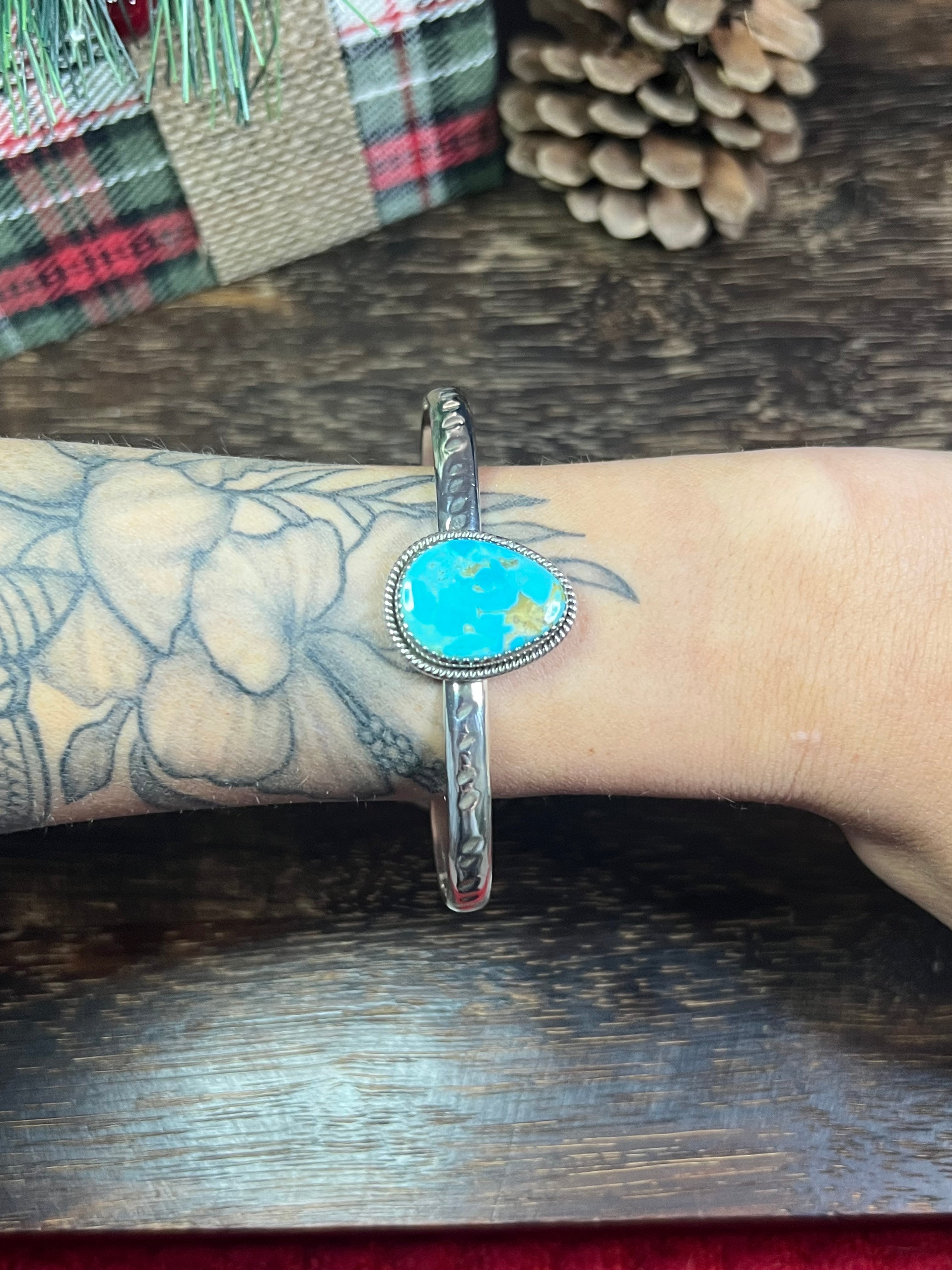 #11 Southwest Made Kingman Turquoise & Sterling Silver Cuff Bracelet