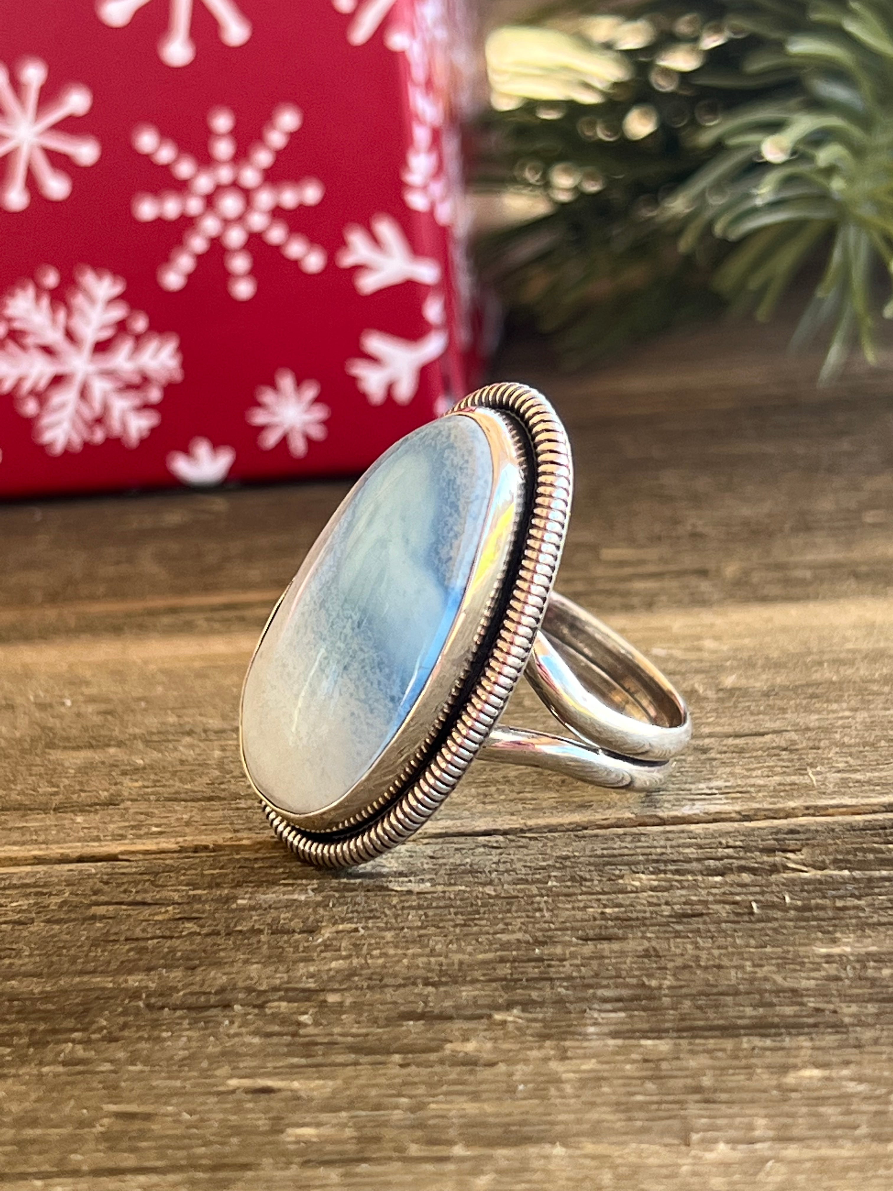 Wydell Billie Golden Hill Turquoise & Sterling Silver Adjustable Ring