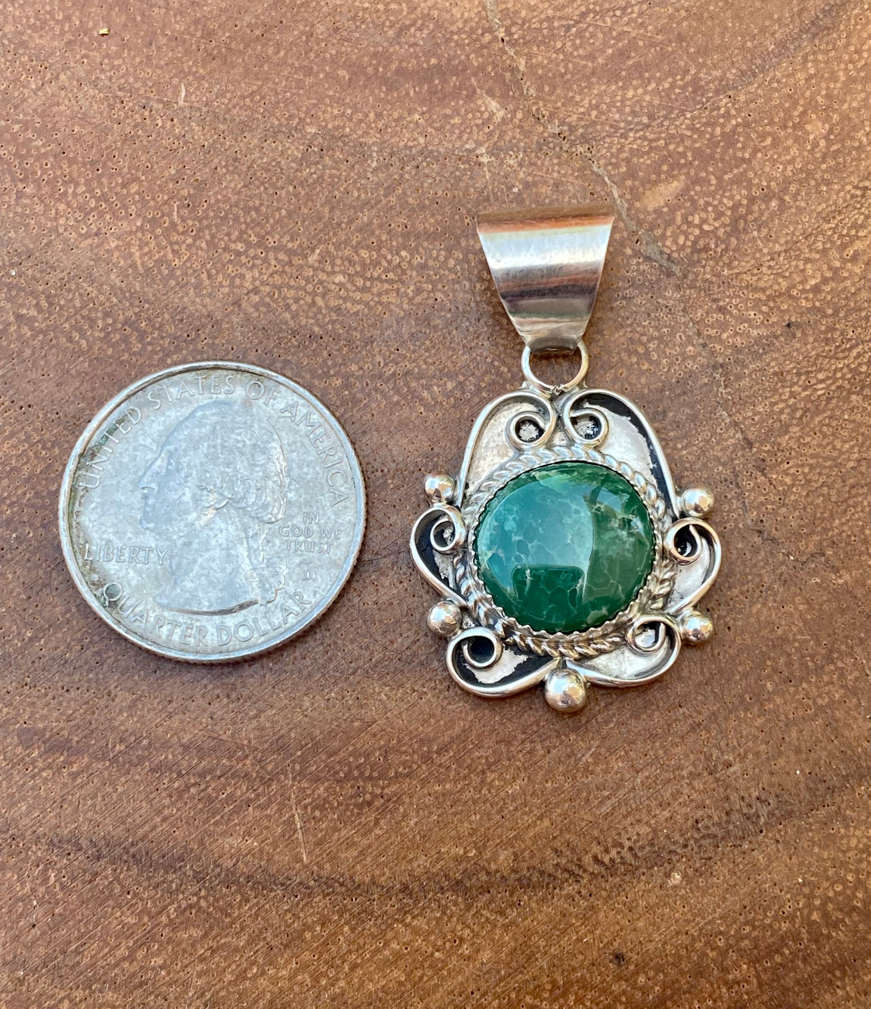 Reda Galvan Broken Arrow Variscite & Sterling Silver Pendant