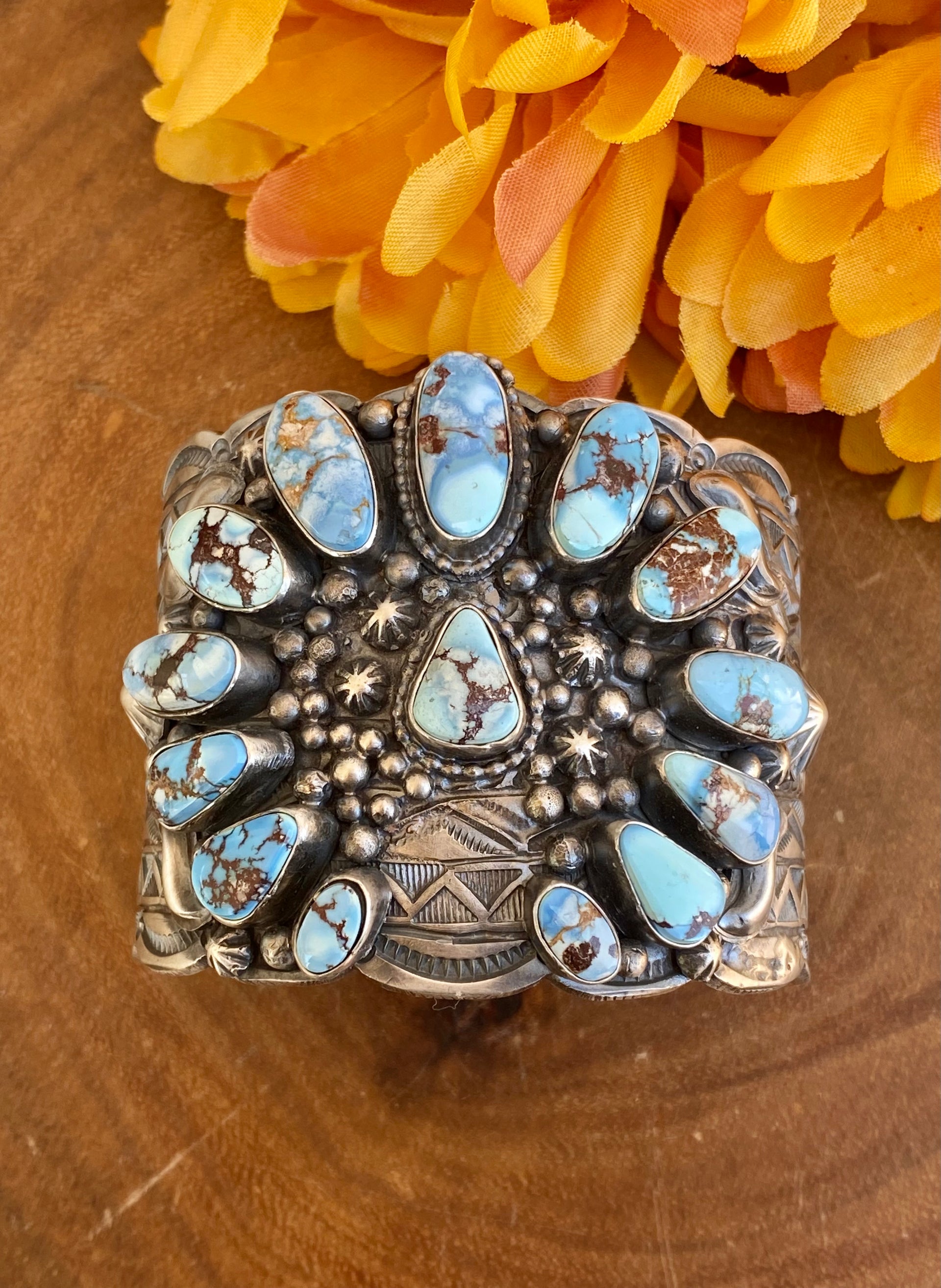 Telly John Golden Hill’s Turquoise & Sterling Silver Mega Cuff Bracelet