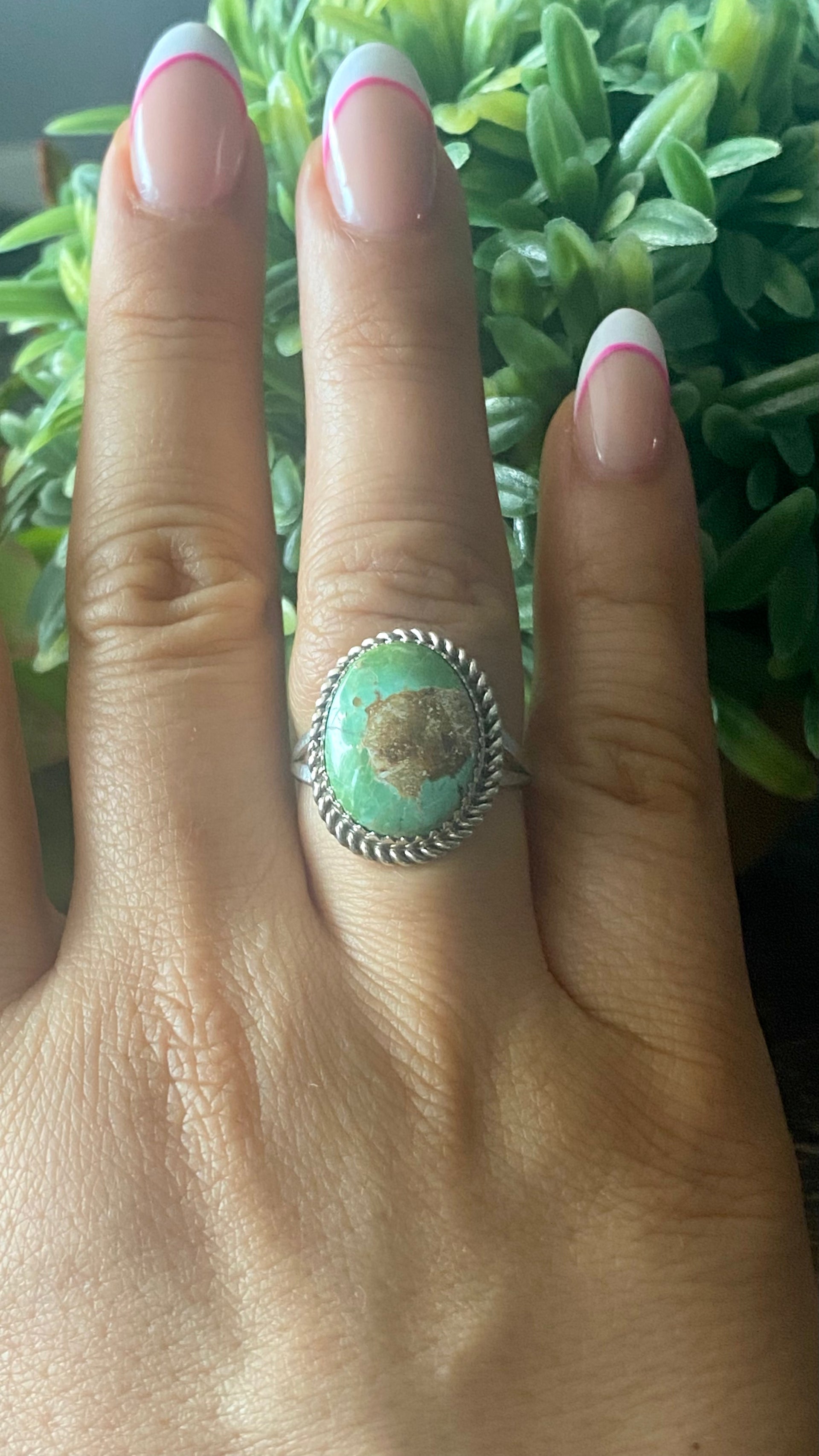 Reda Galvan Sonoran Mountain Turquoise & Sterling Silver Ring Size 8.5