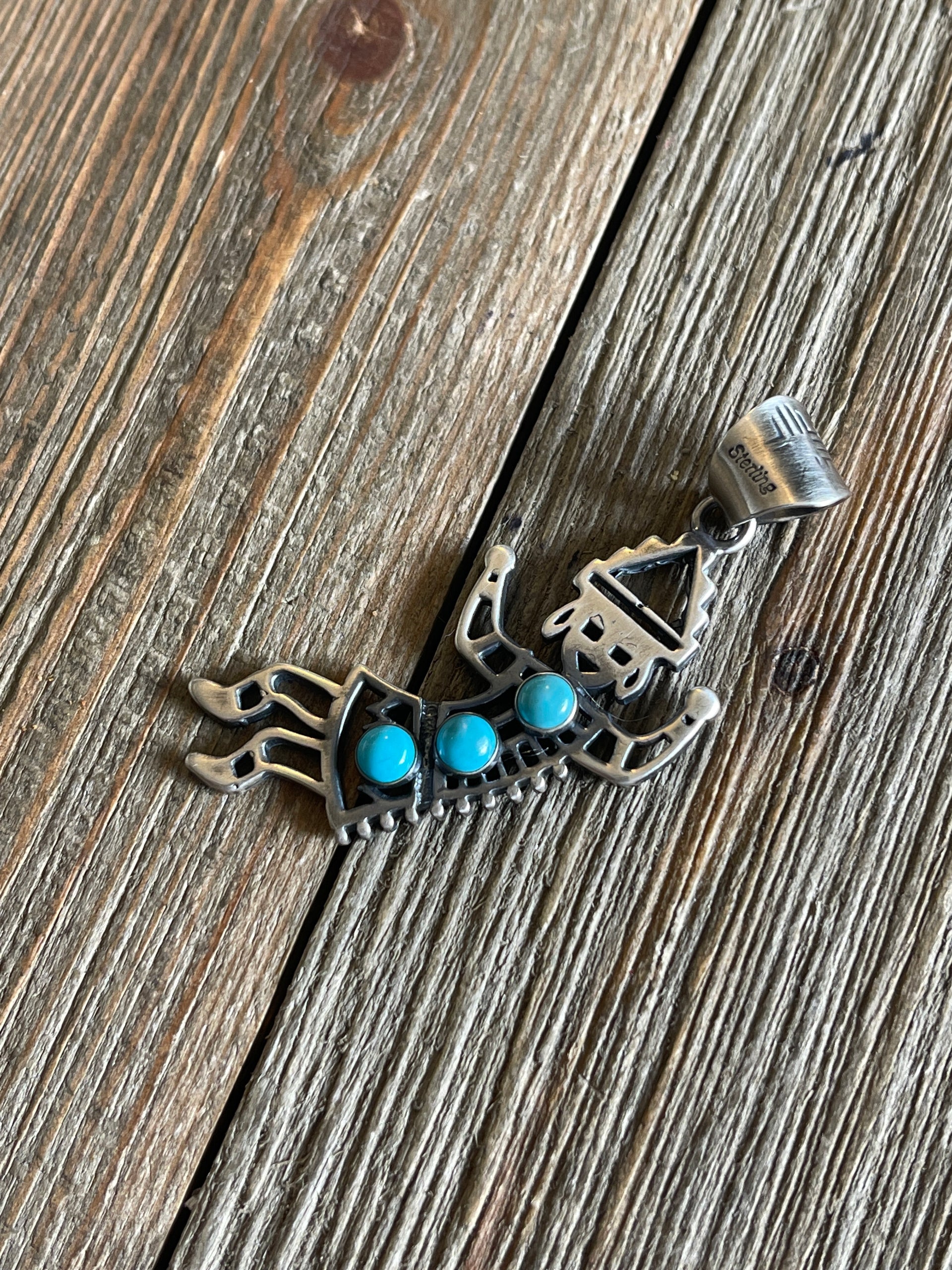 Tony Yazzie Kingman Turquoise & Sterling Silver Pendant