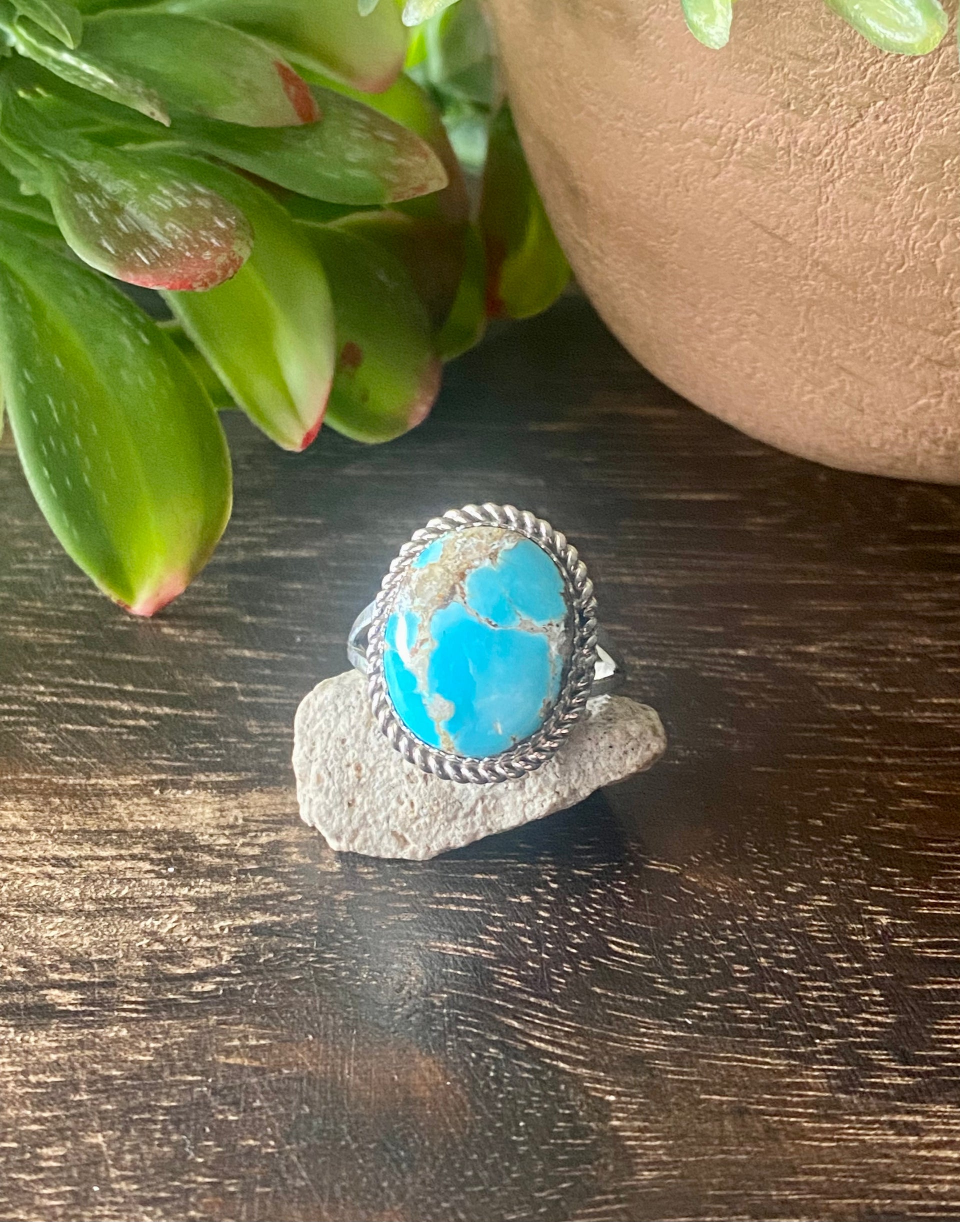 Reda Galvan South Hill Turquoise & Sterling Silver Ring Size 9.5