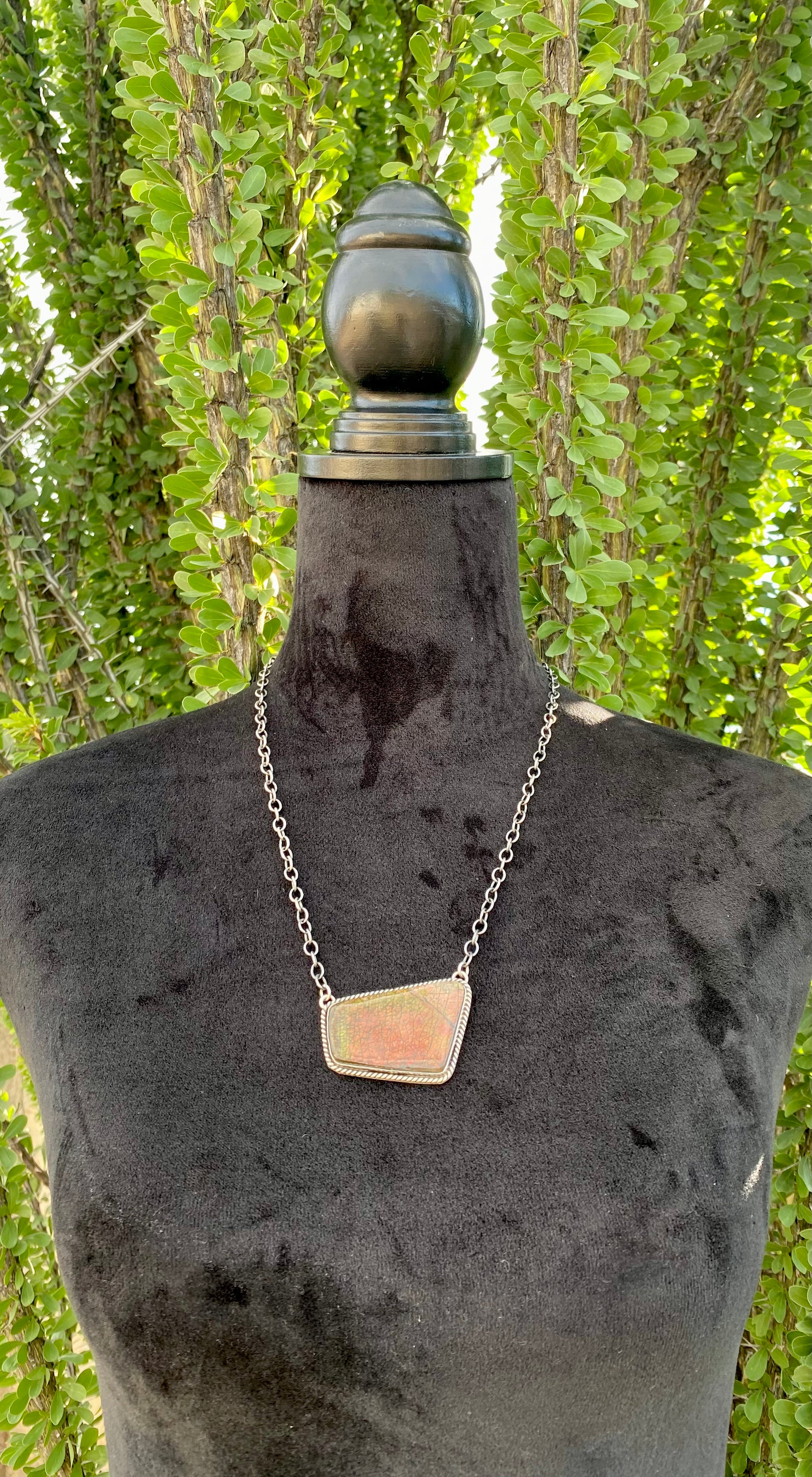 Patrick Yazzie Ammonite & Sterling Silver Necklace