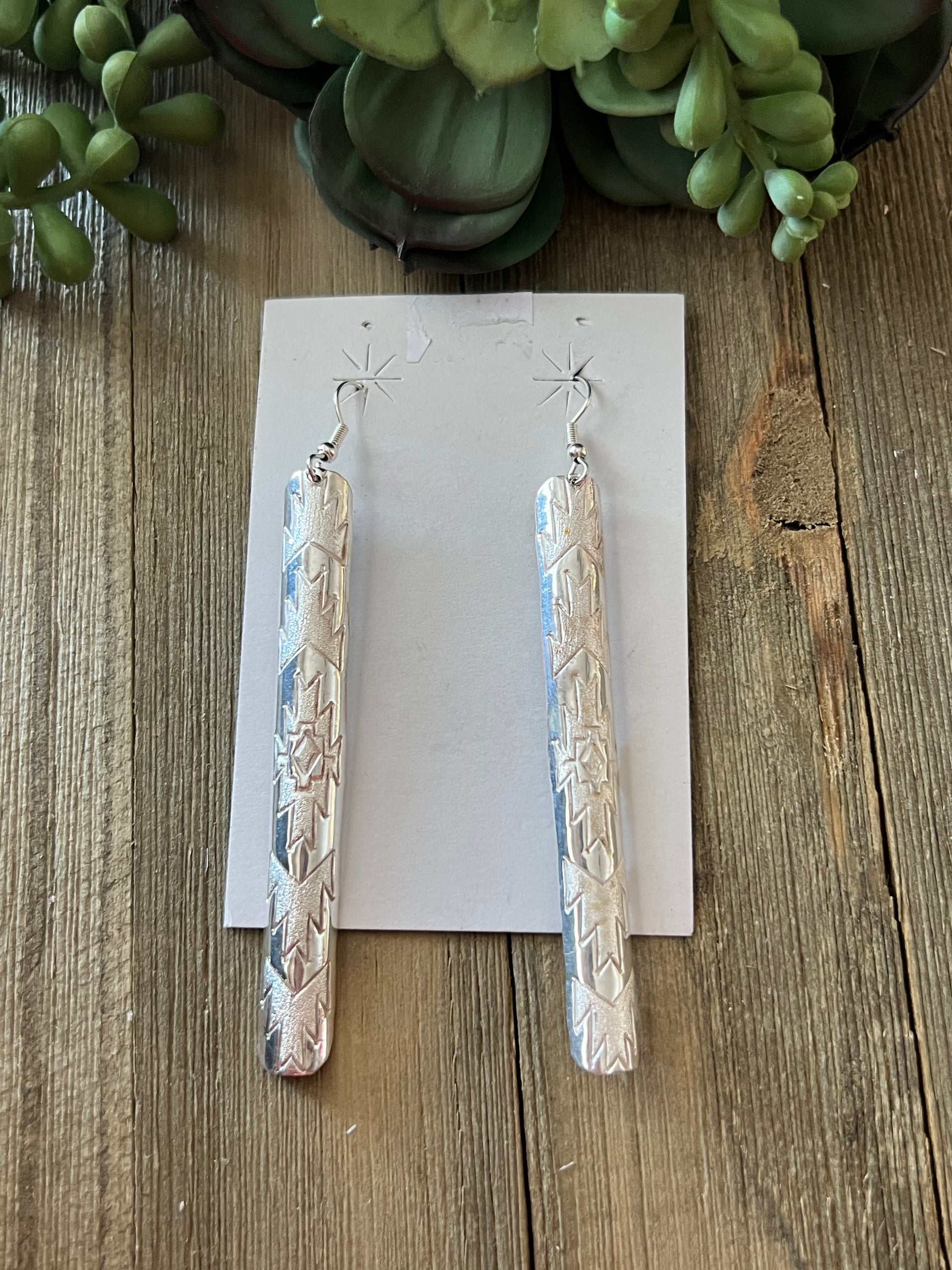 Navajo Made Sterling Silver Dangle Earrings