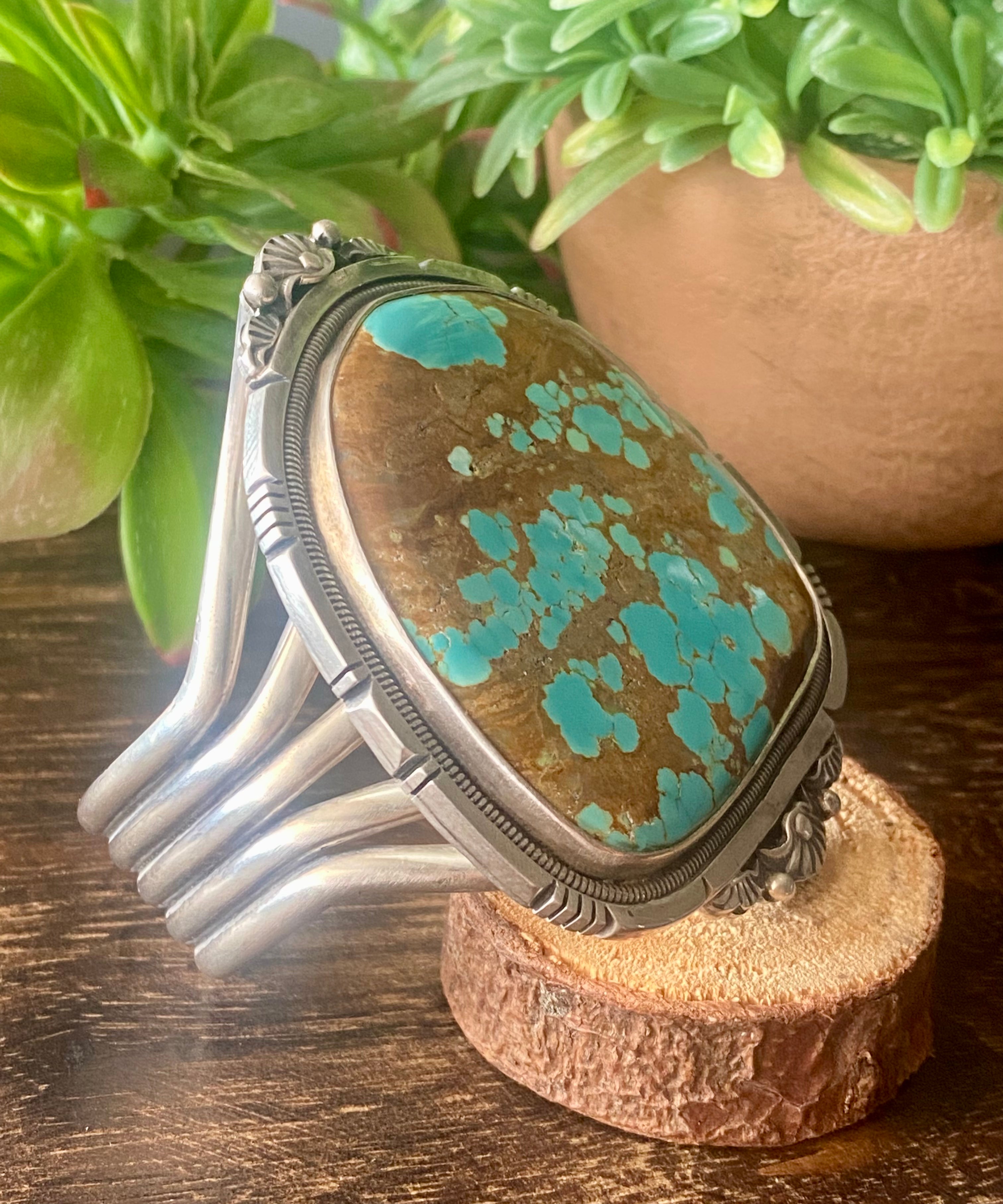 Wydell Billie #8 Turquoise & Sterling Silver Cuff Bracelet