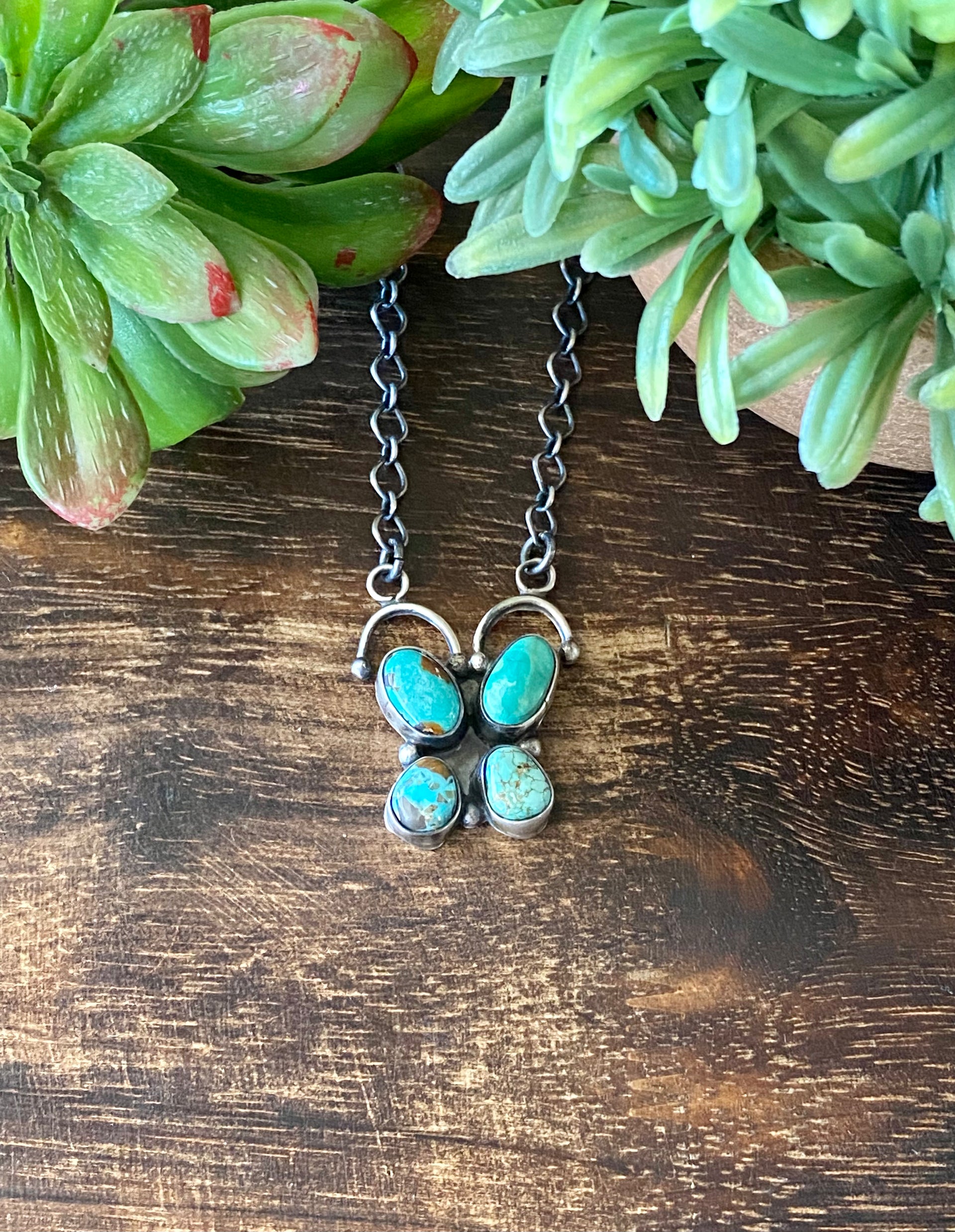 Ella Peters Dry Creek Turquoise & Sterling Silver Butterfly Necklace