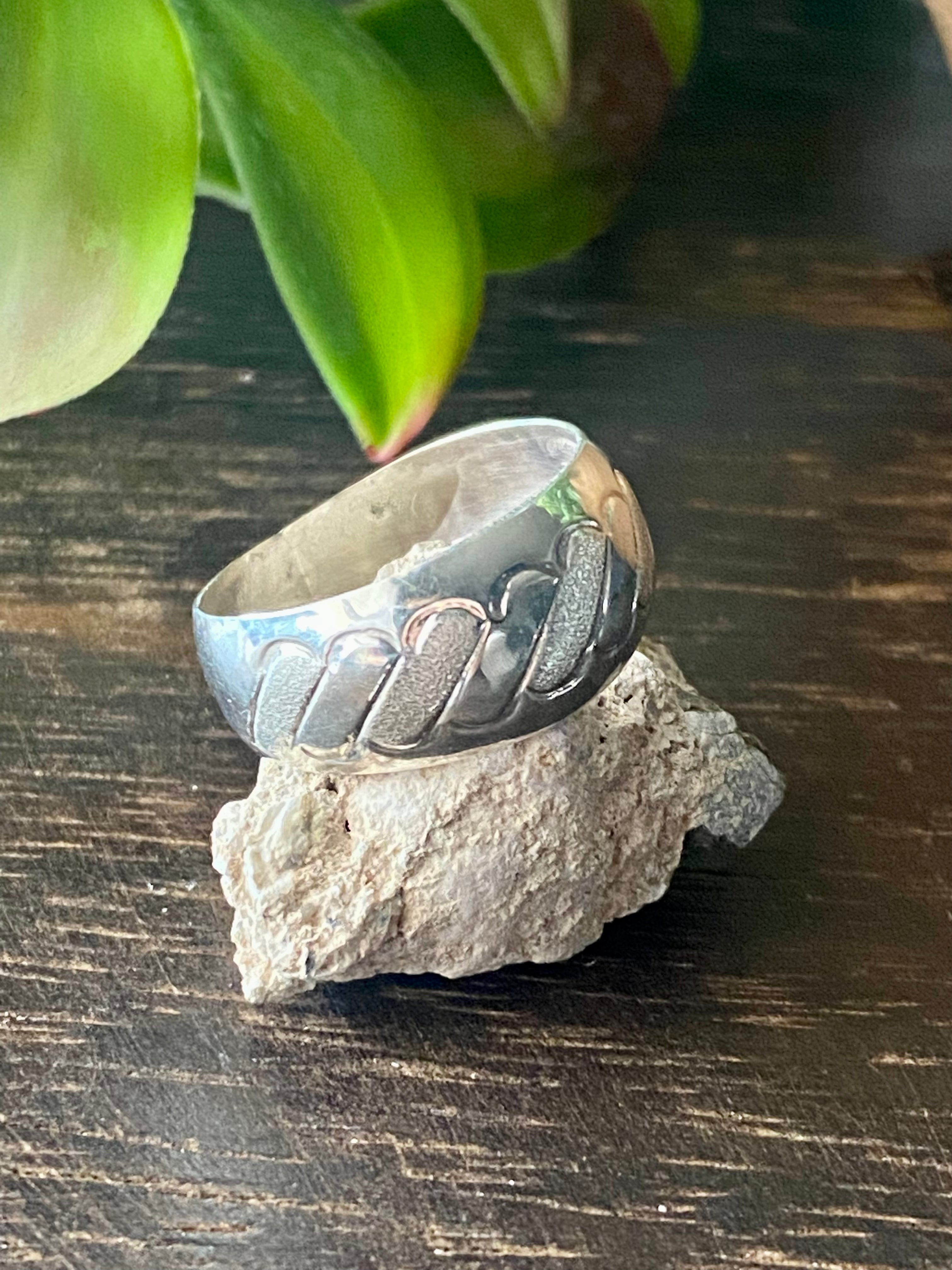 Navajo Made Sterling Silver Band Ring Size 9.25
