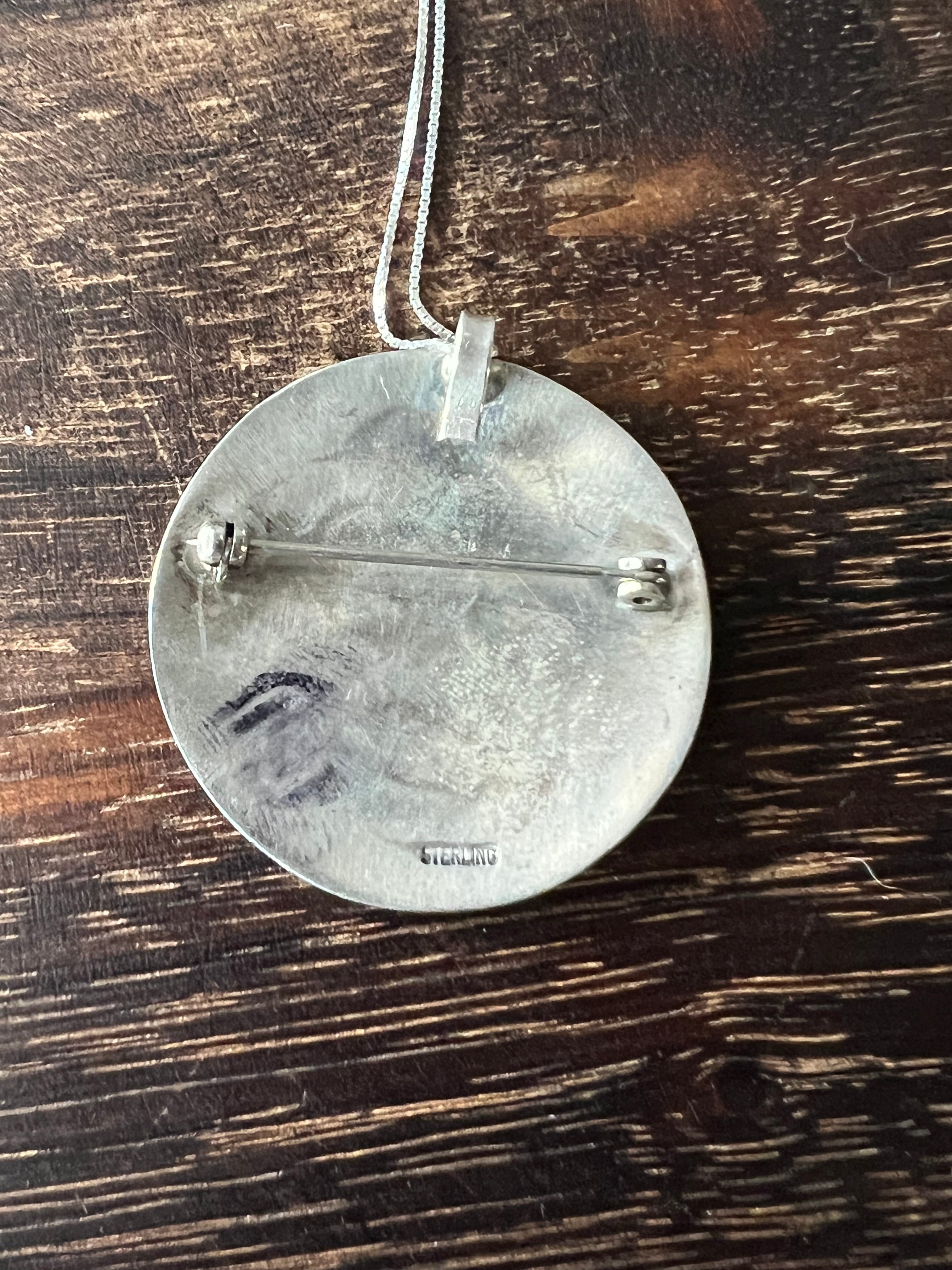 Vintage Zuni Sterling Silver Lizard Pin/Pendant