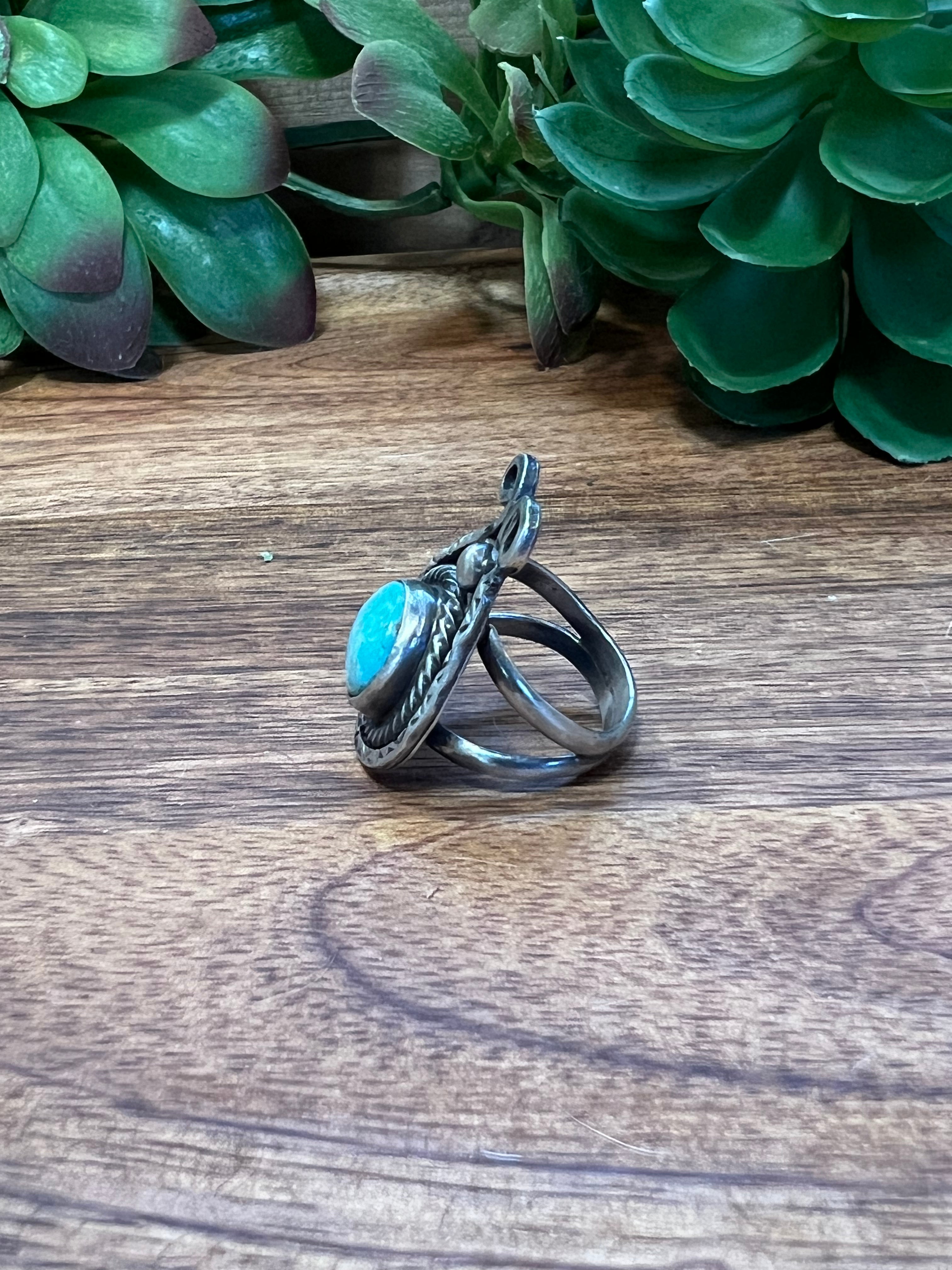Navajo Turquoise & Sterling Silver Ring Size 5.75