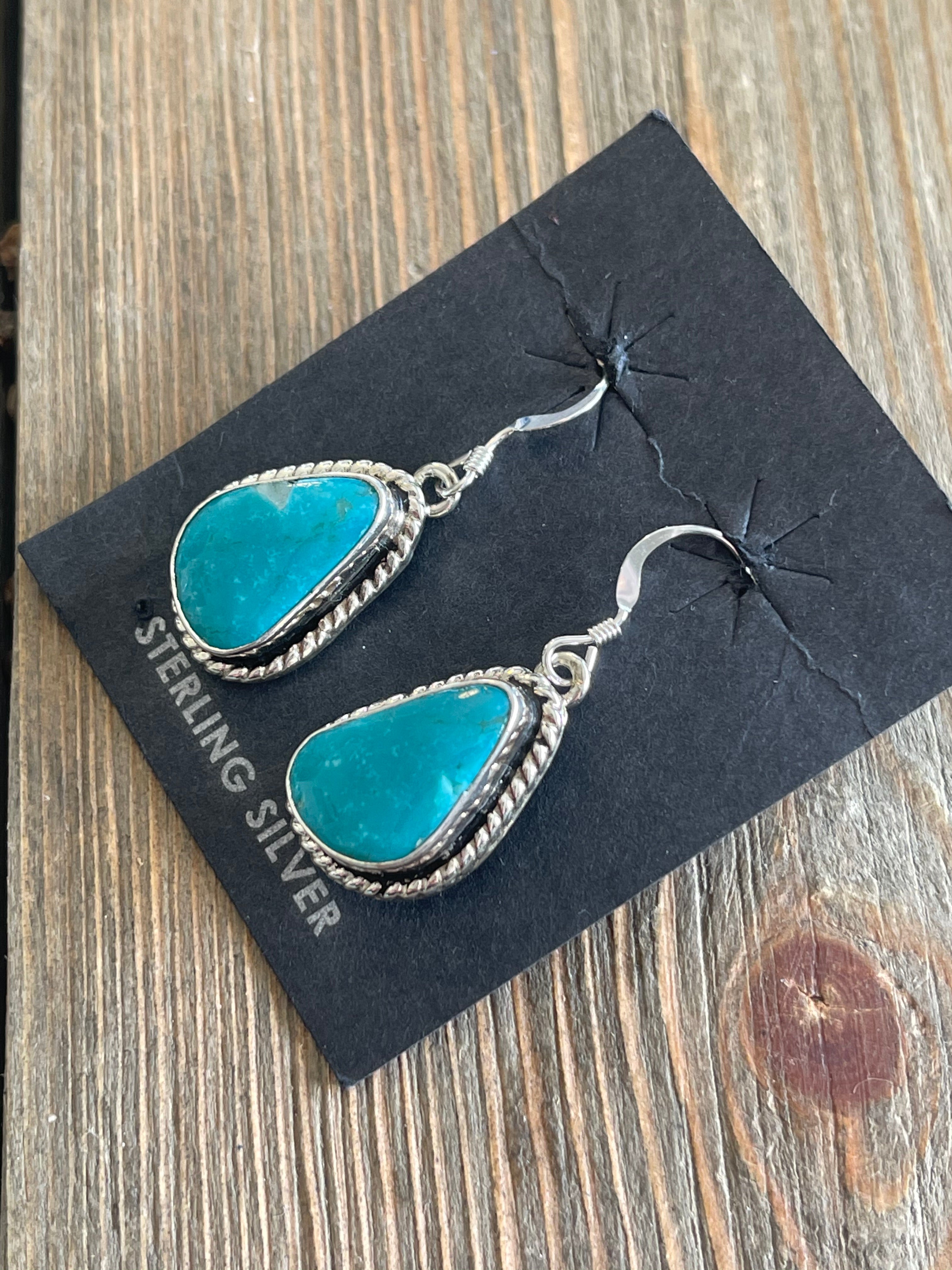 Navajo Turquoise & Sterling Silver Dangles