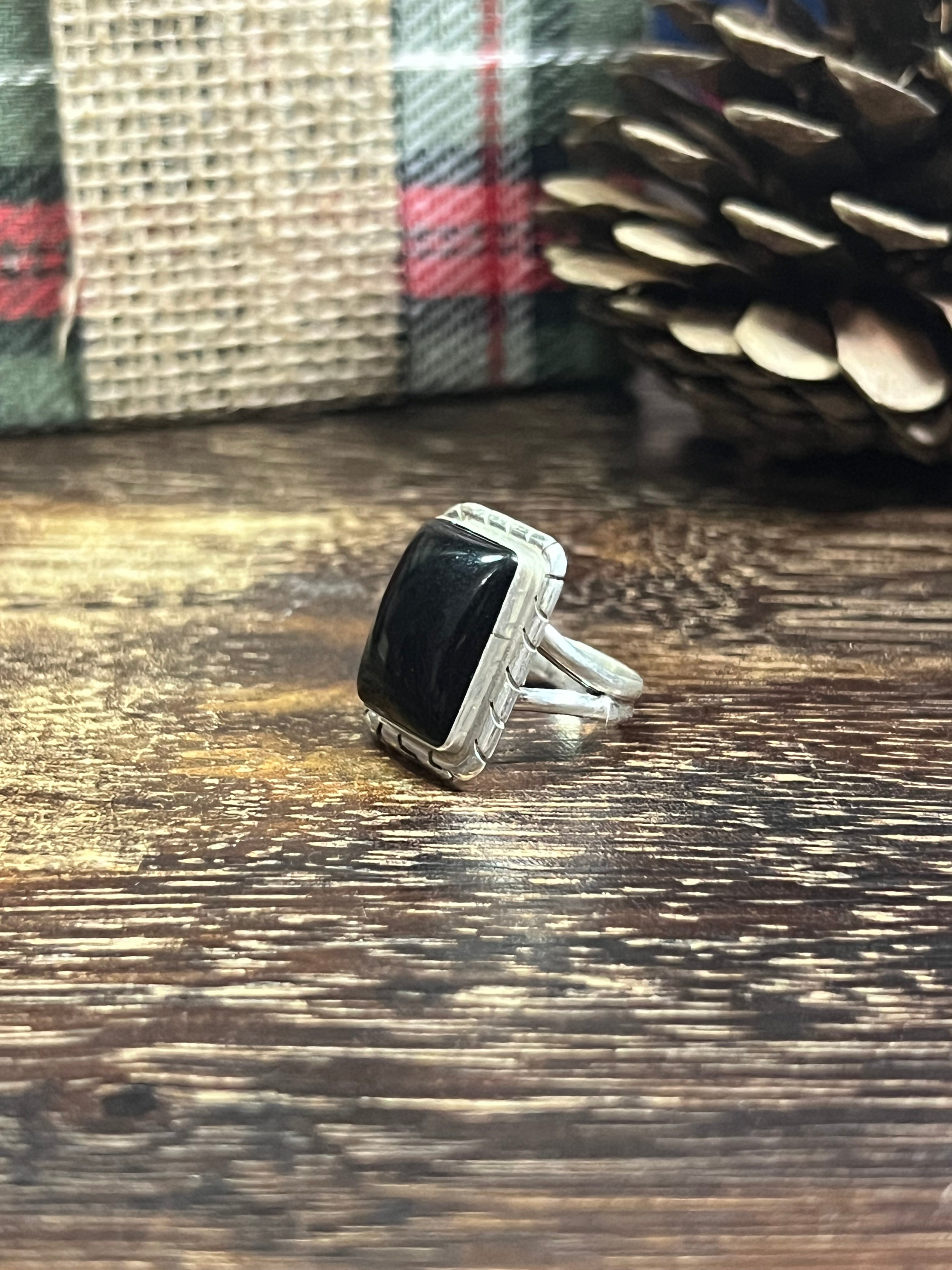 Peggy Skeets Onyx & Sterling Silver Ring