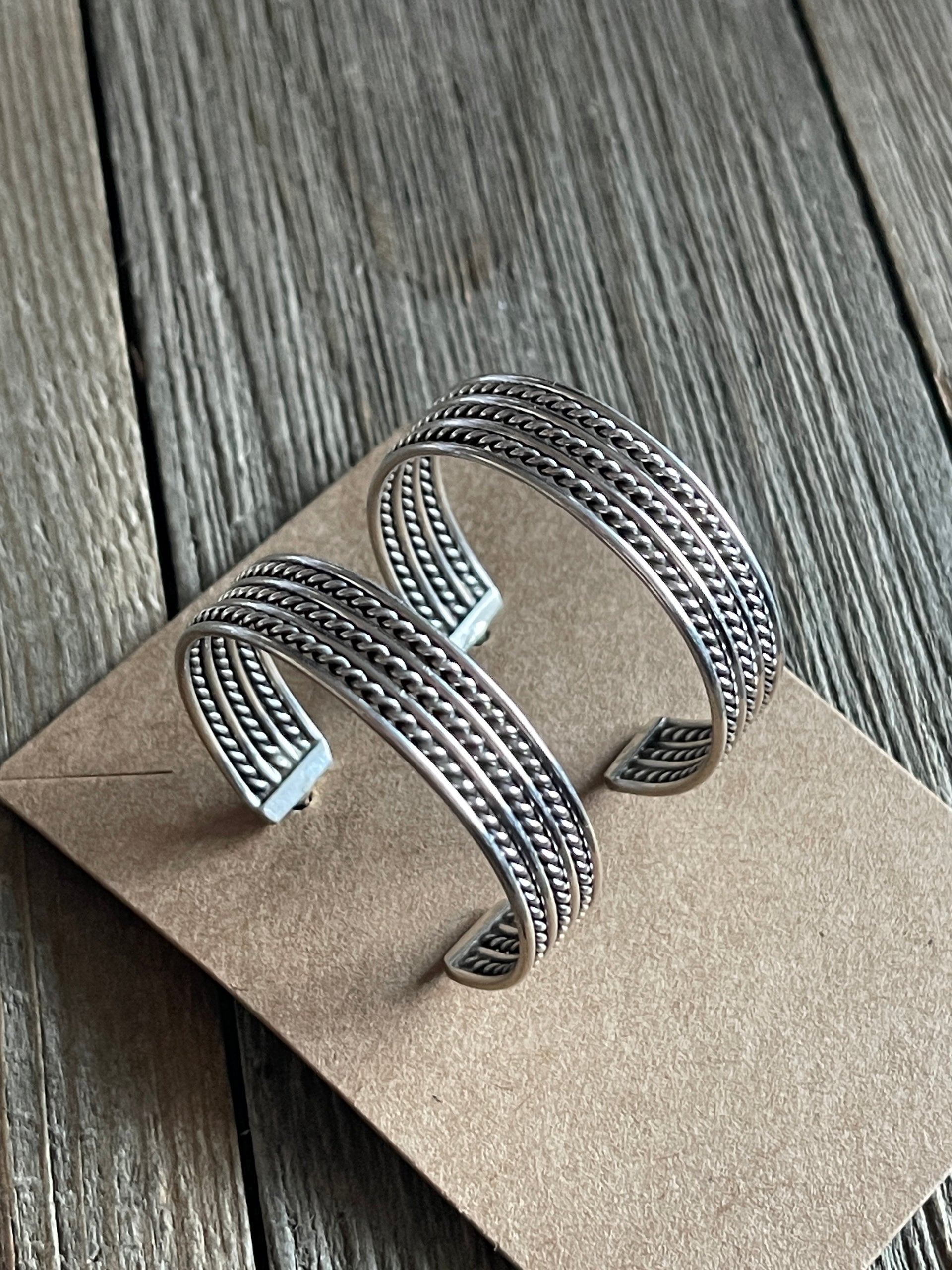 Navajo Sterling Silver Hoop Earrings