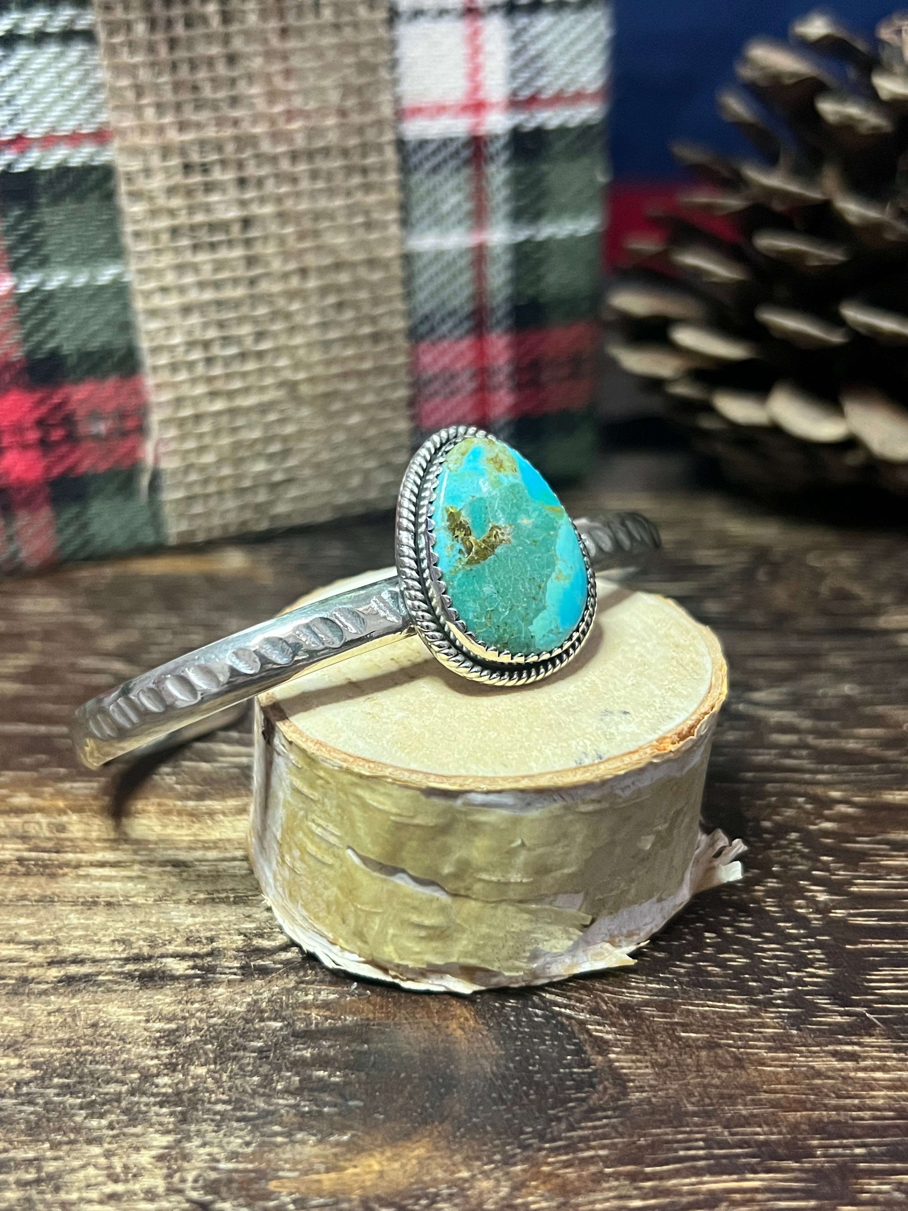 #6 Southwest Made Kingman Turquoise & Sterling Silver Cuff Bracelet