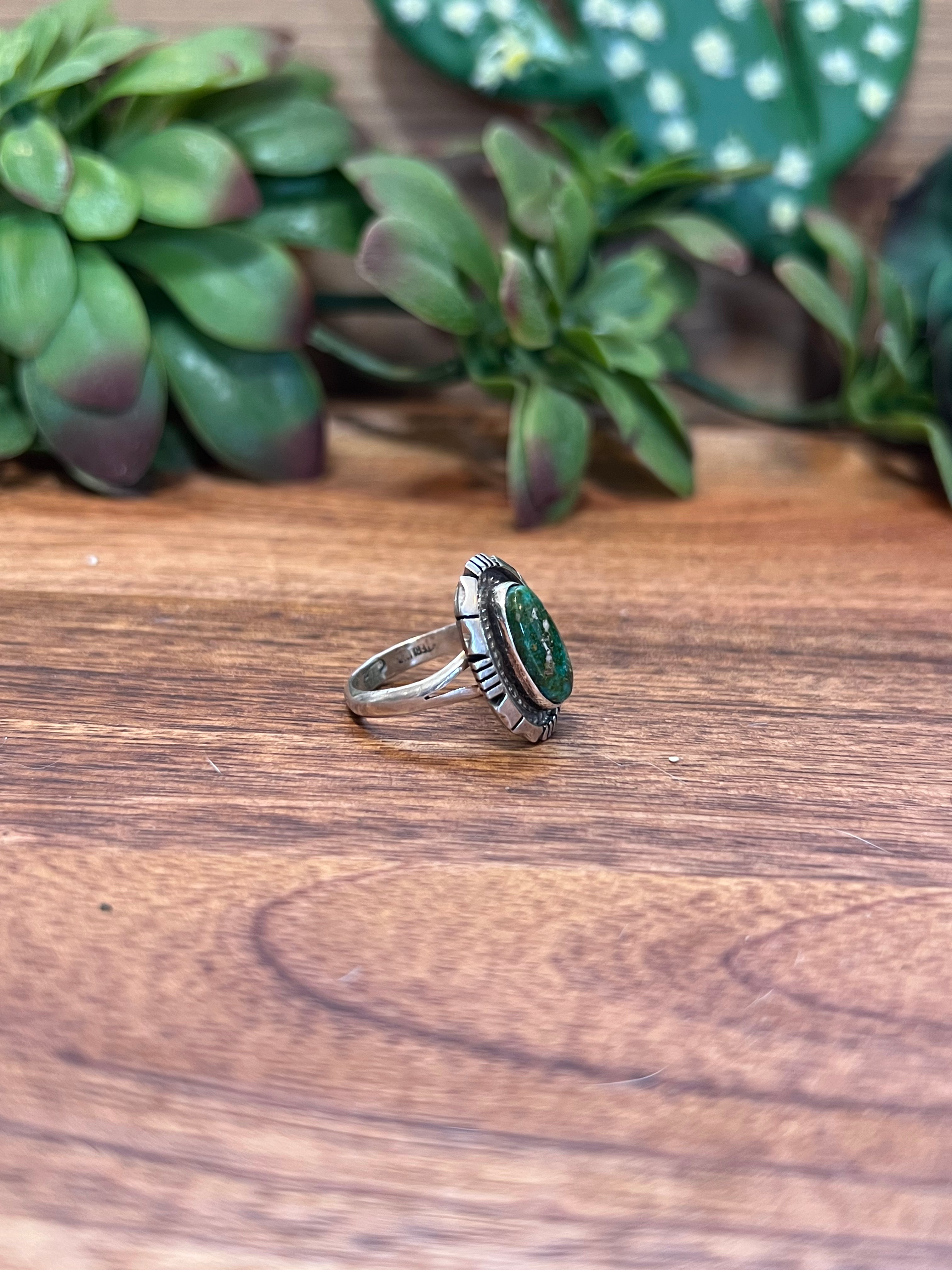 Navajo Turquoise & Sterling Silver Ring Size 7.25