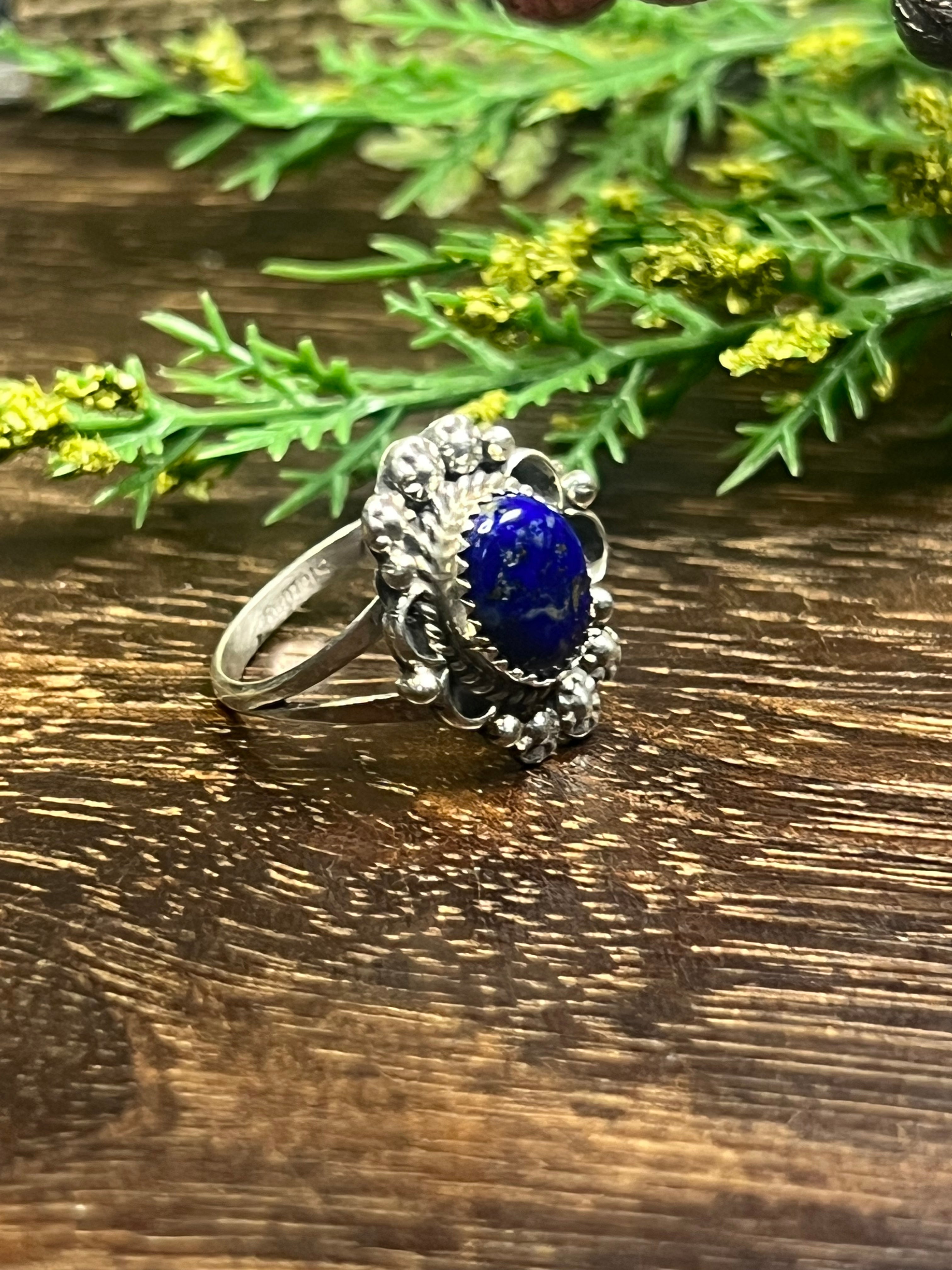 Freda Martinez Lapis & Sterling Silver Ring Size 7