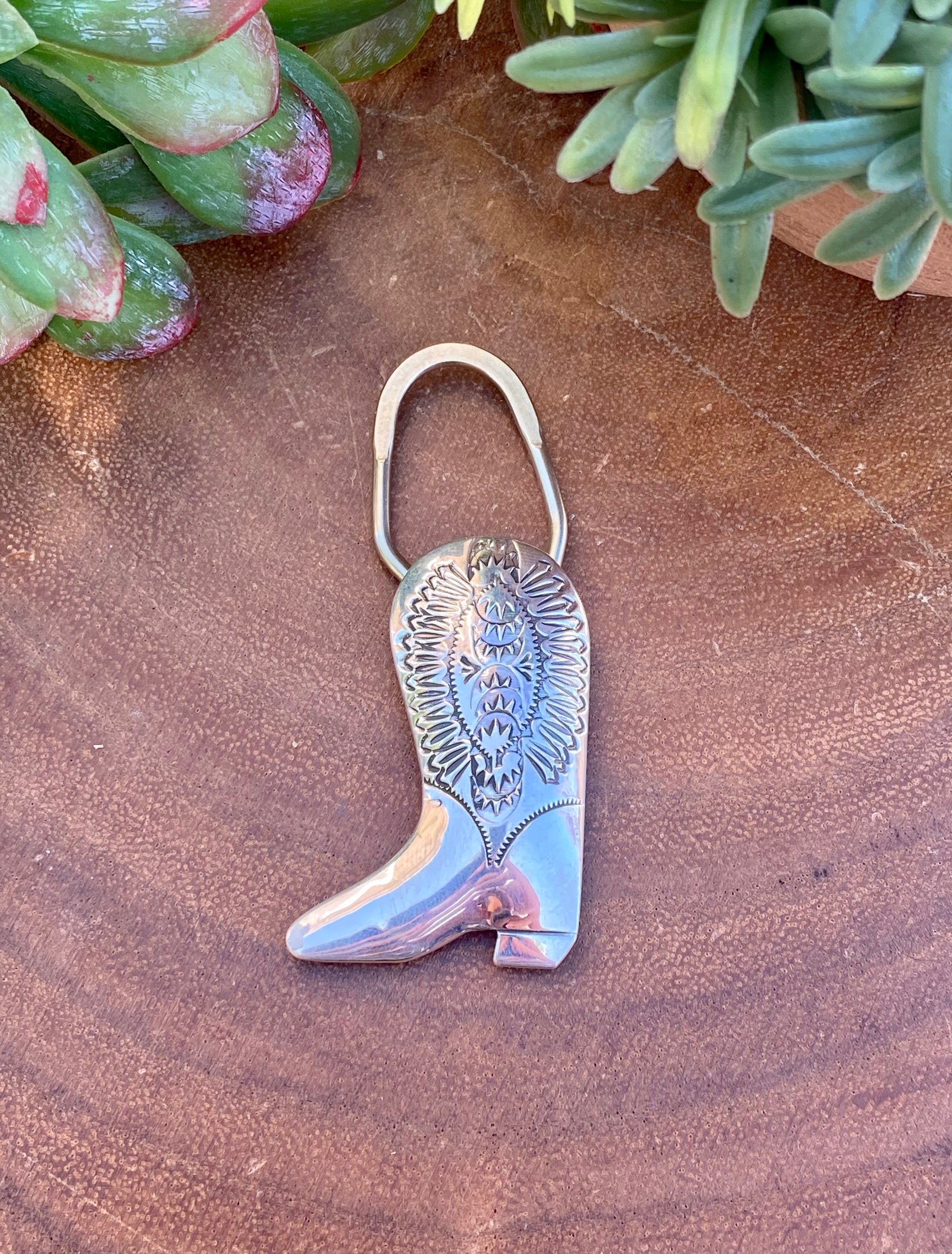 Shirley Skeets Sterling Silver Boot Keychain