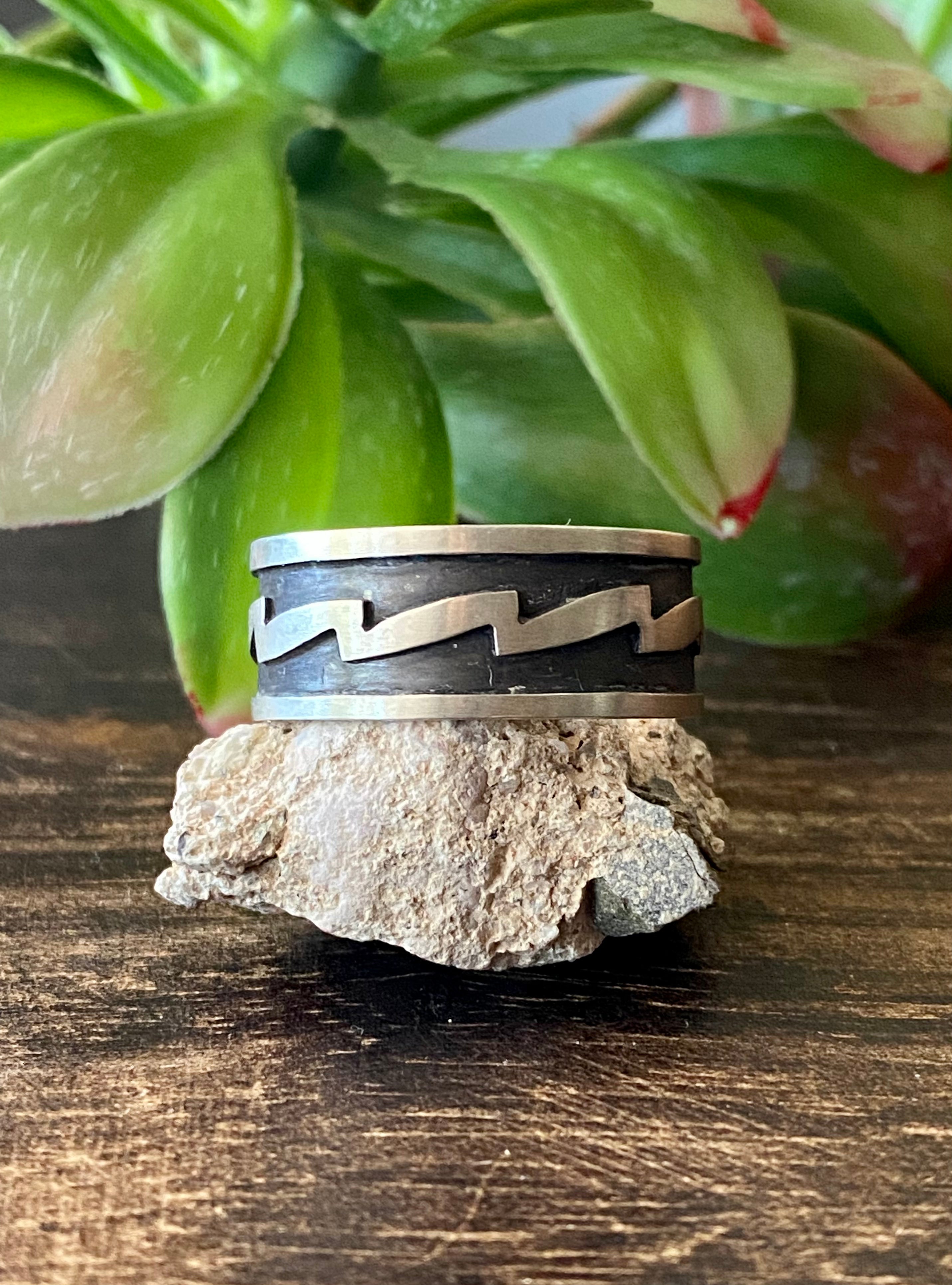 Navajo Made Sterling Silver Band Ring Size 12.25