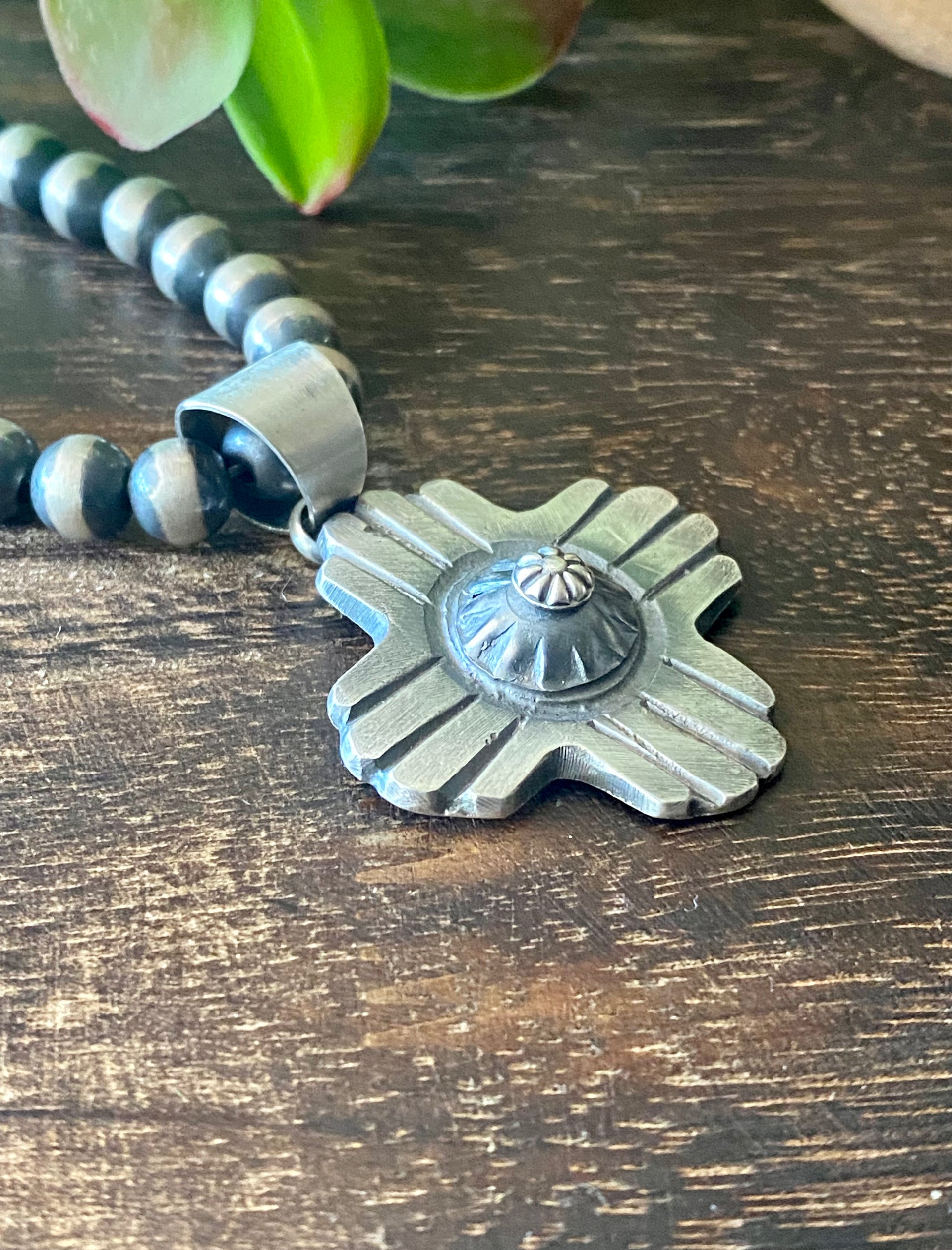 Chimney Butte Sterling Silver Zia Pendant