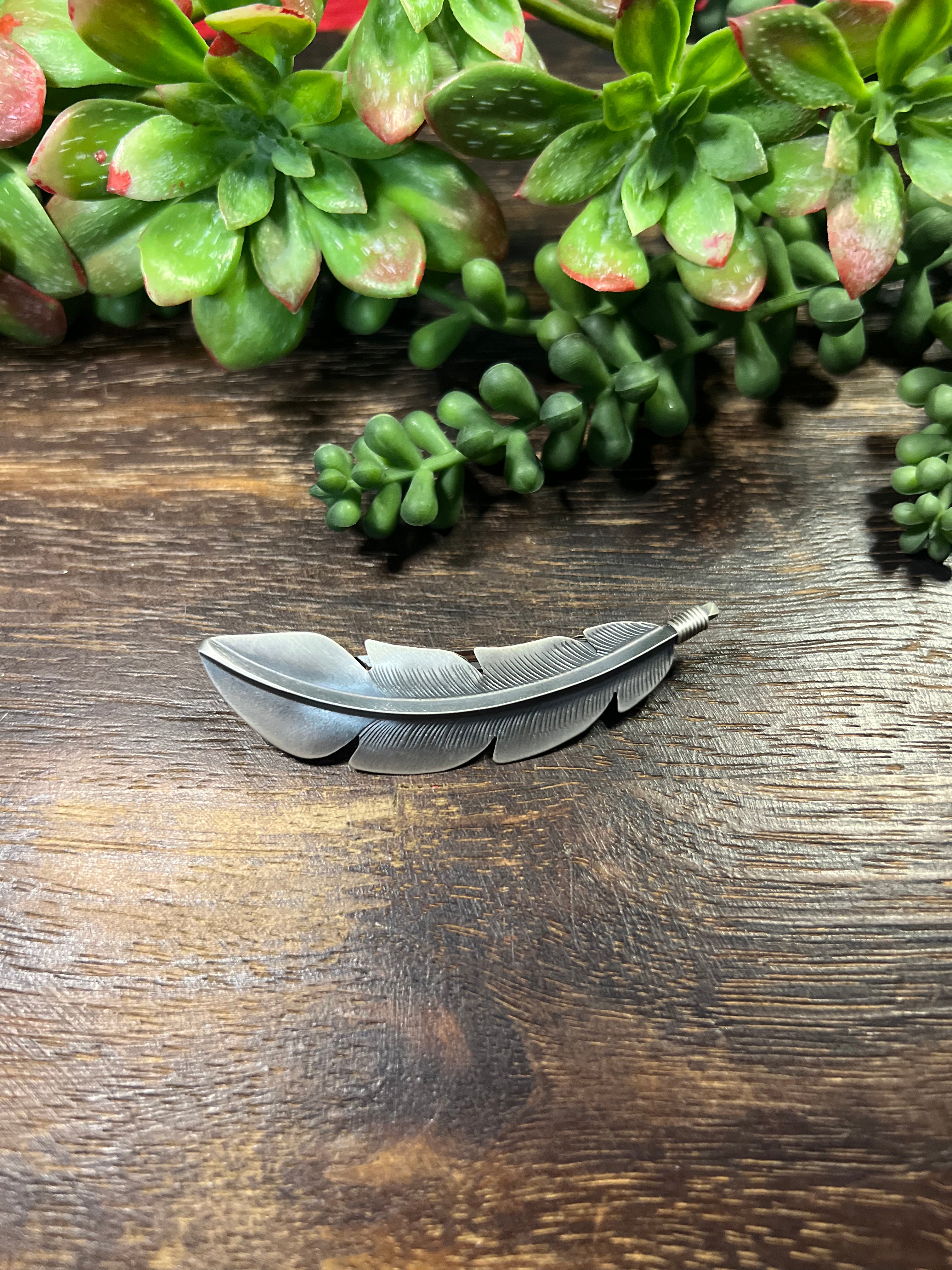 Billy Long Sterling Silver Feather Hair Barrette