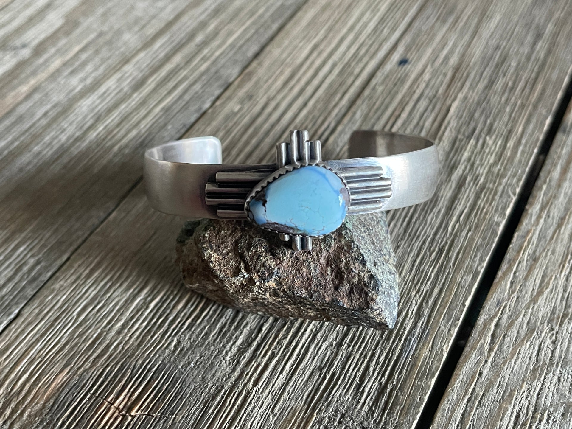 Gary Spencer Golden Hill’s Turquoise & Sterling Silver Zia Cuff Bracelet