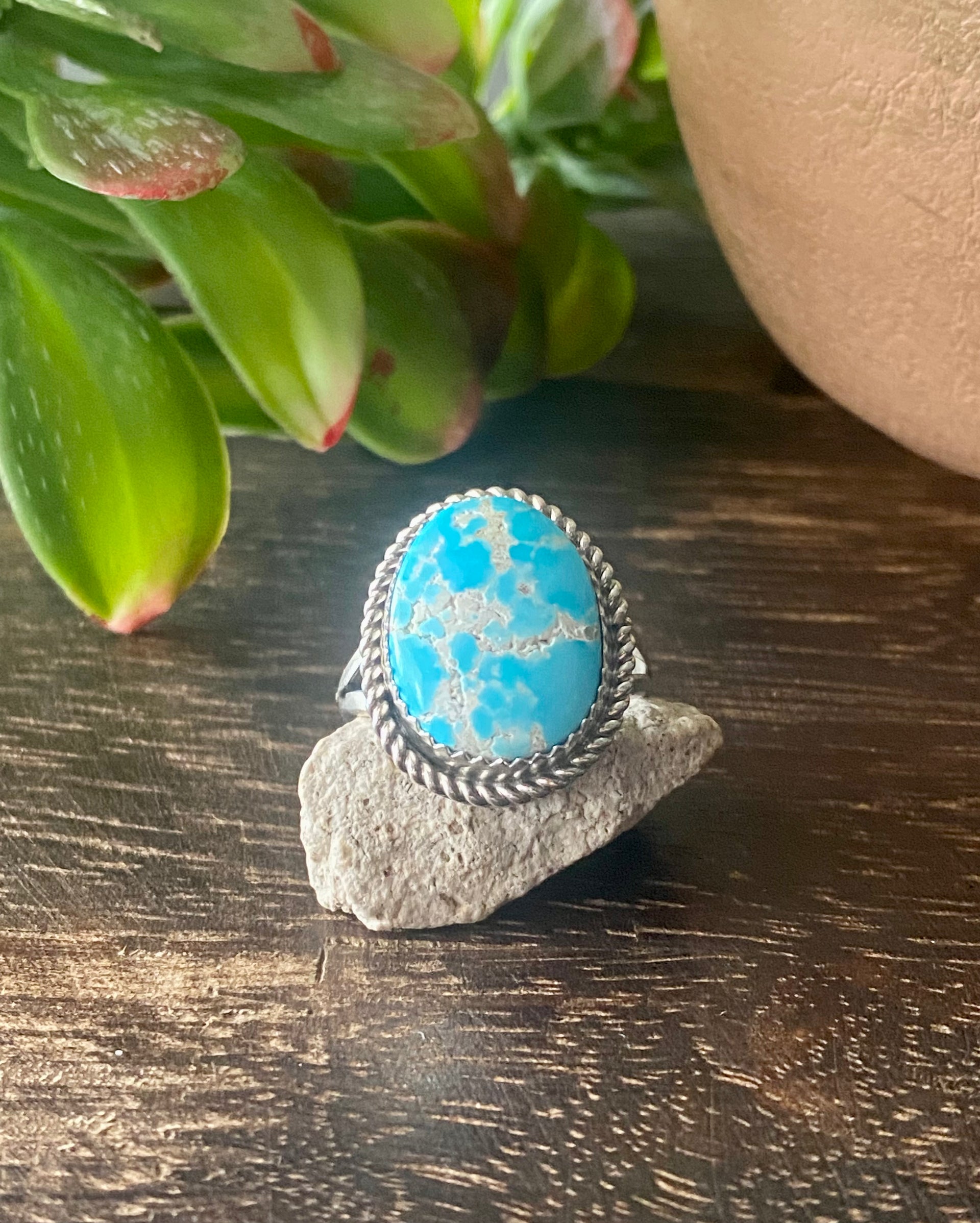 Reda Galvan South Hill Turquoise & Sterling Silver Ring Size 9.75