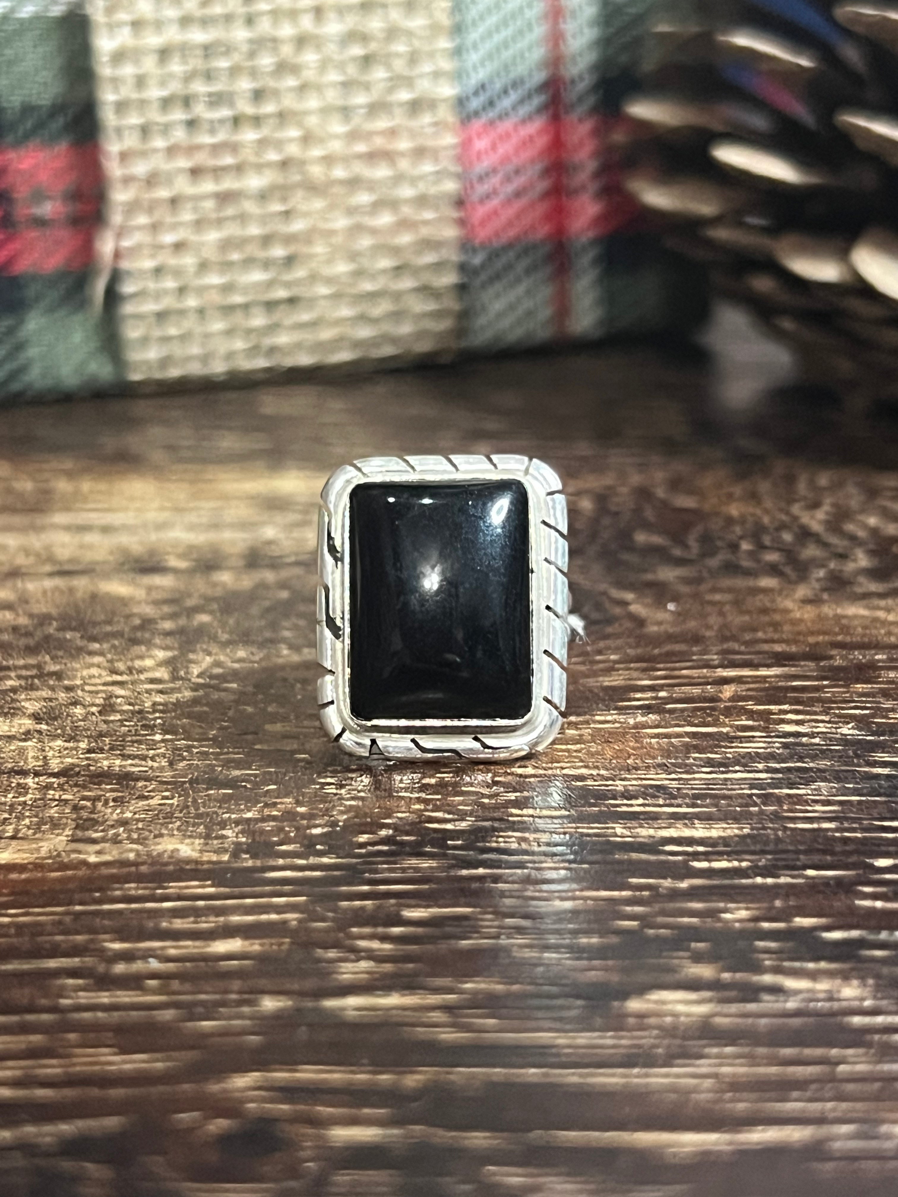 Peggy Skeets Onyx & Sterling Silver Ring