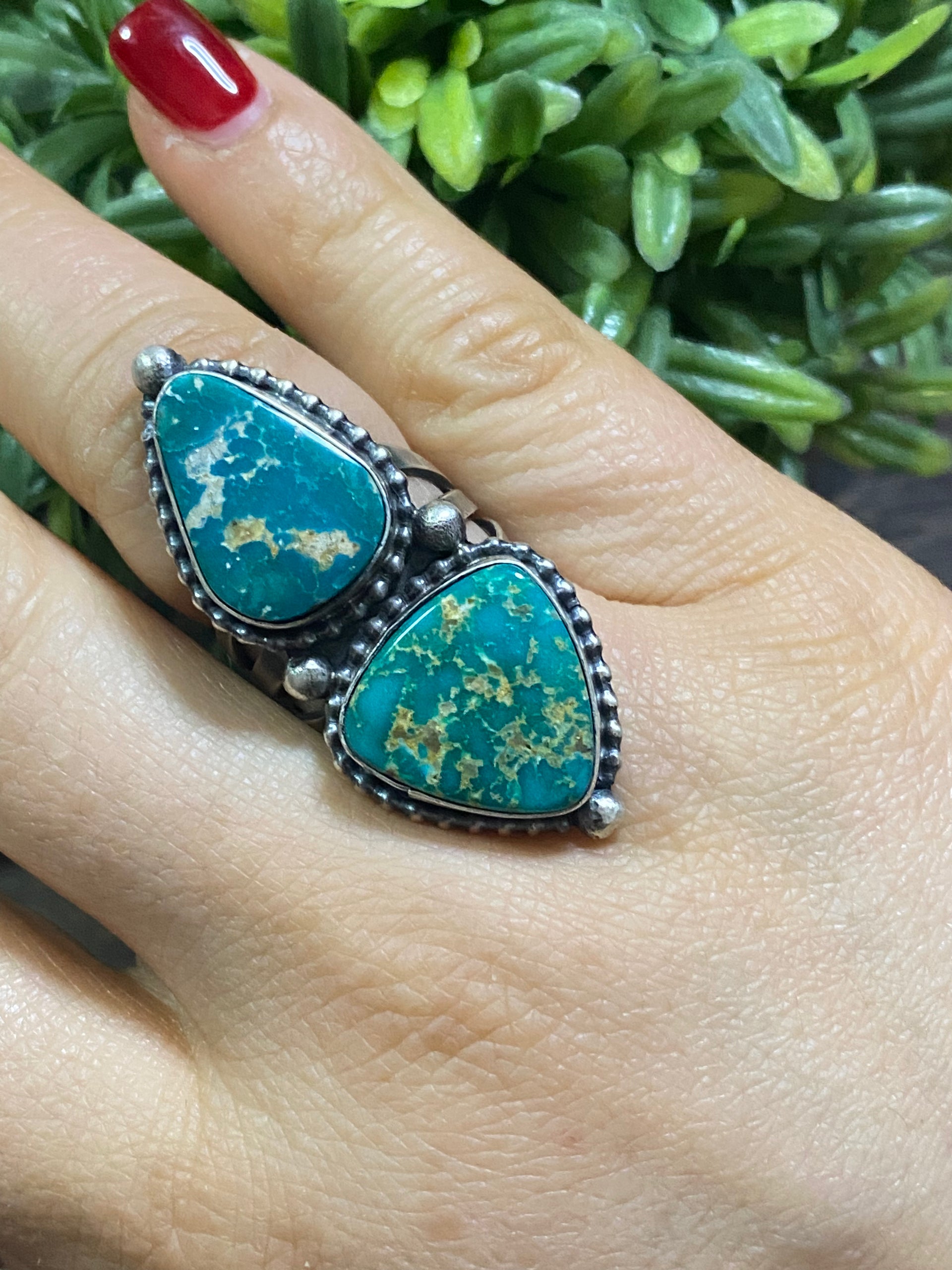 Donovan Skeets Sonoran Gold Turquoise & Sterling Silver Ring Size 8