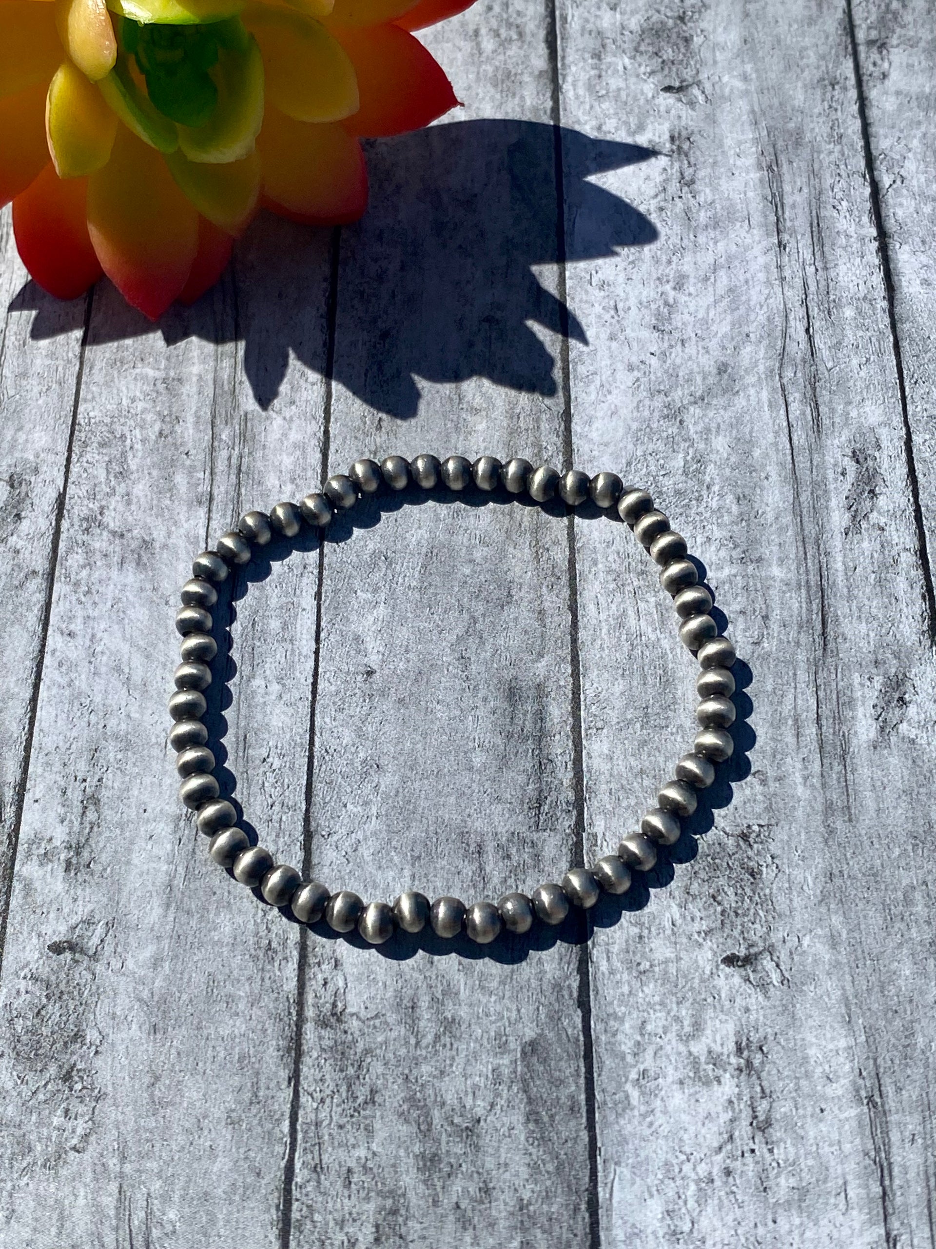 Mason Lee Sterling Silver 4 MM Pearl Adjustable Bracelet