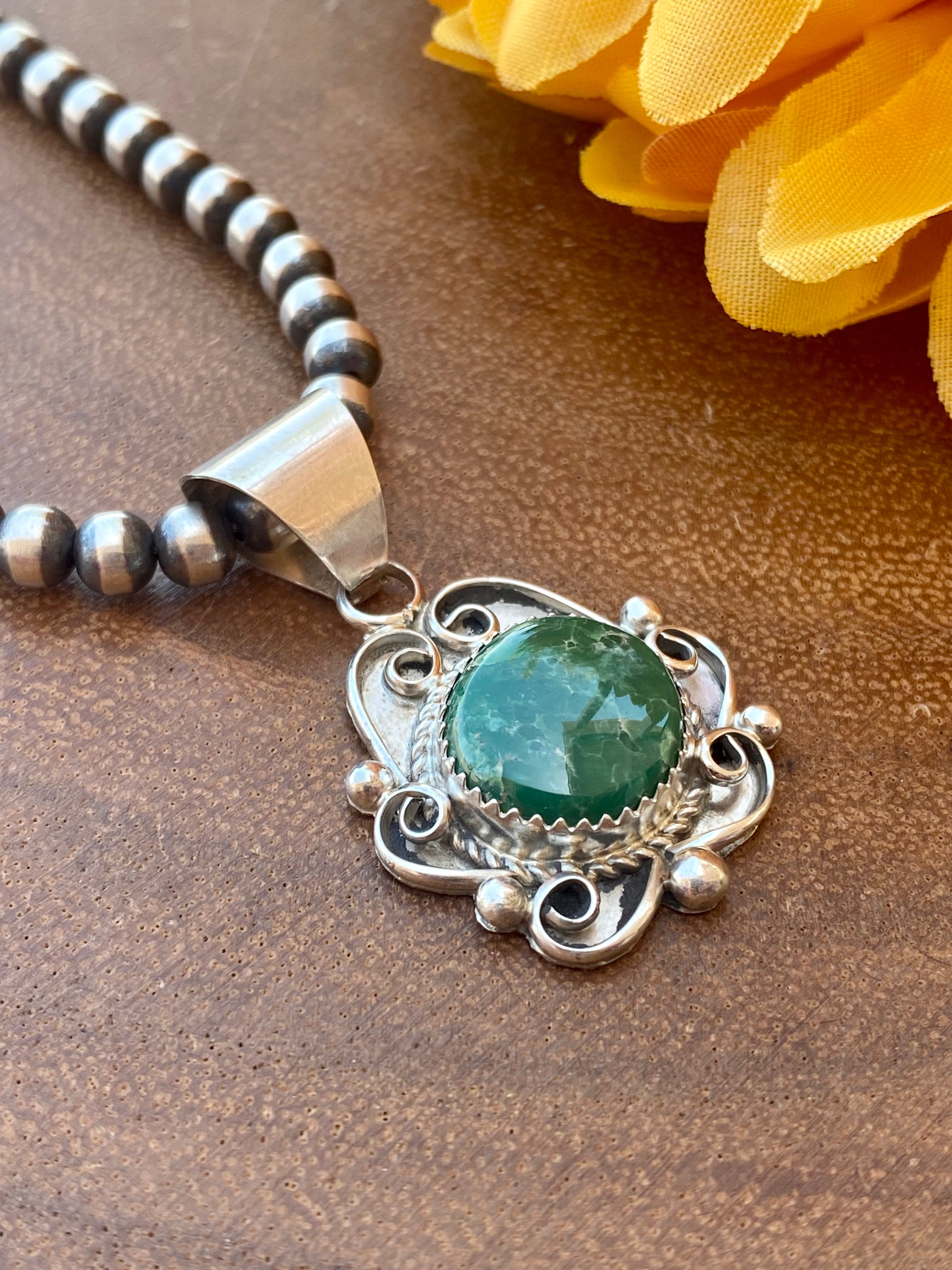 Reda Galvan Broken Arrow Variscite & Sterling Silver Pendant