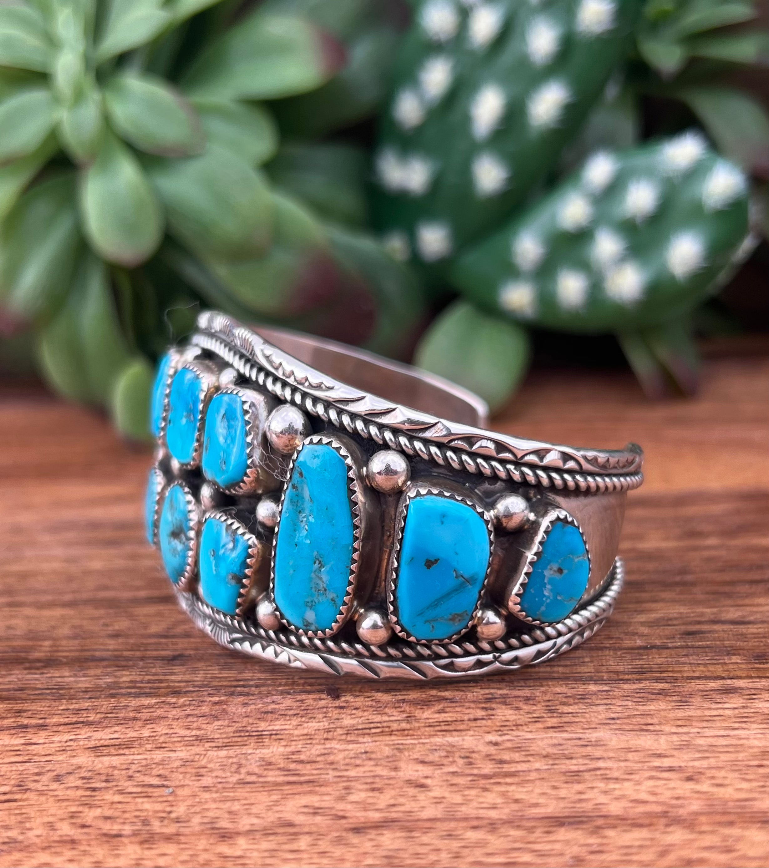 Marie Thompson Kingman Turquoise & Sterling Silver Cuff Bracelet