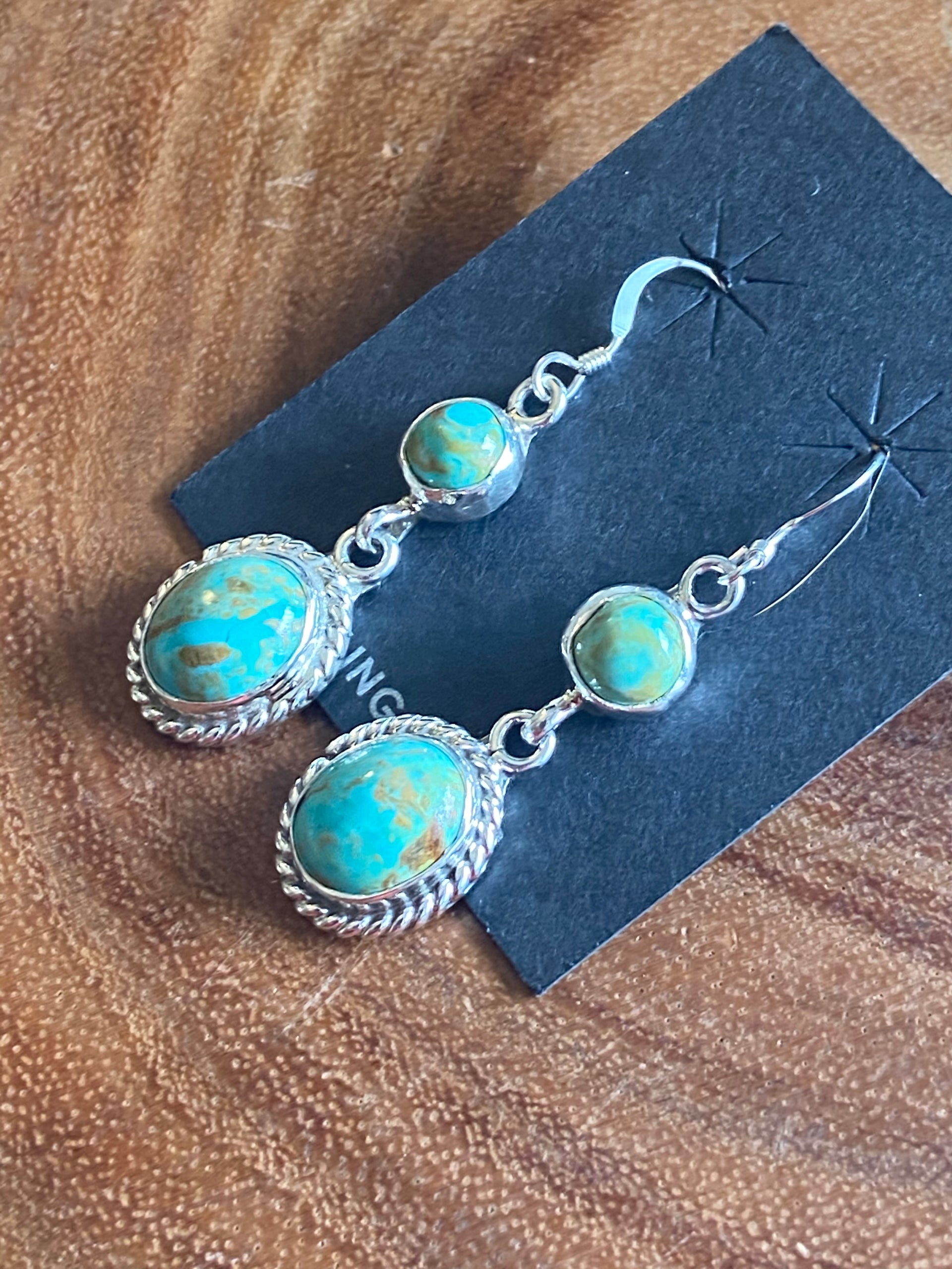 Navajo Turquoise & Sterling Silver Dangles