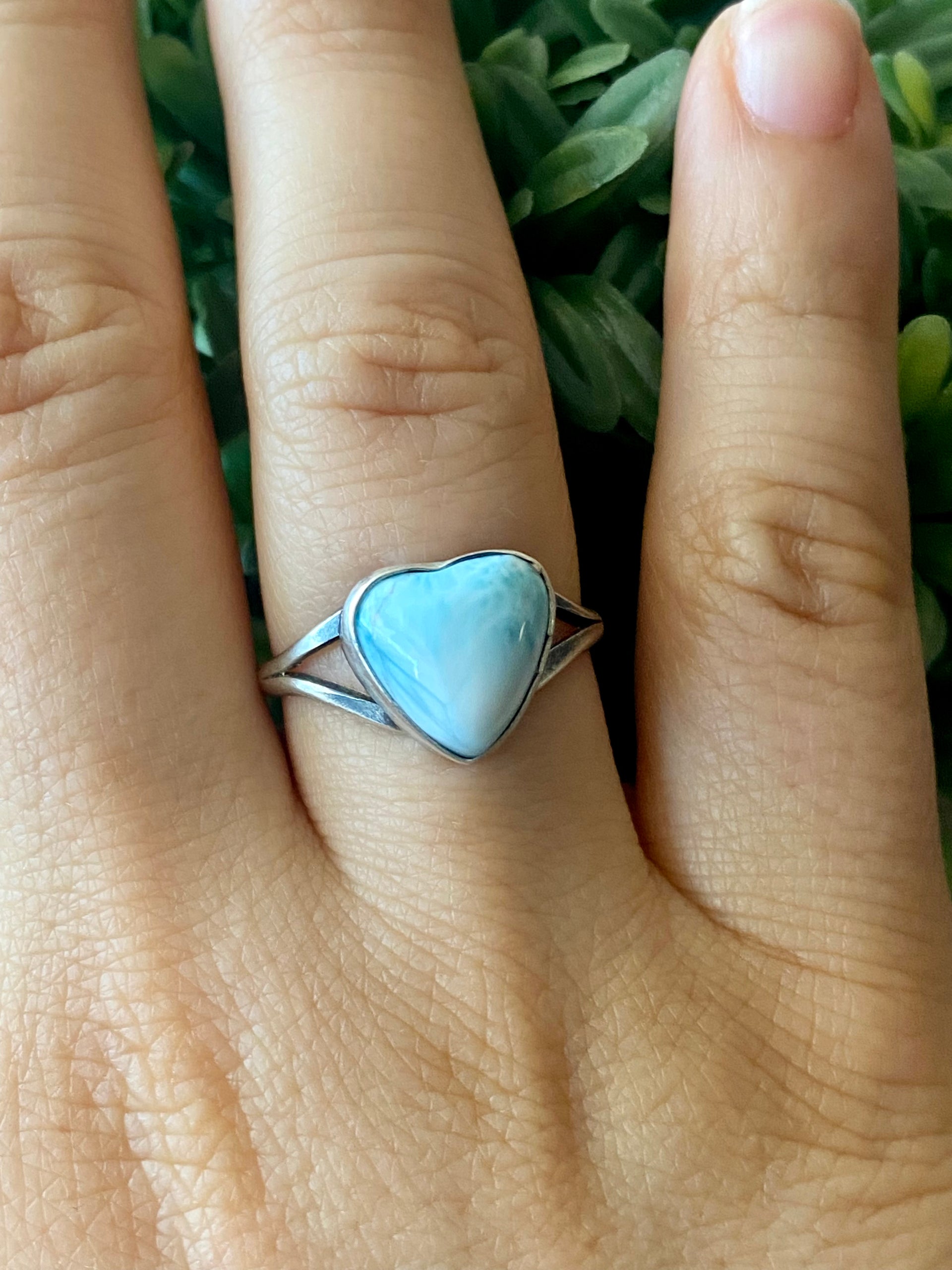 Navajo Made Larimar & Sterling Silver Ring Size 5.75