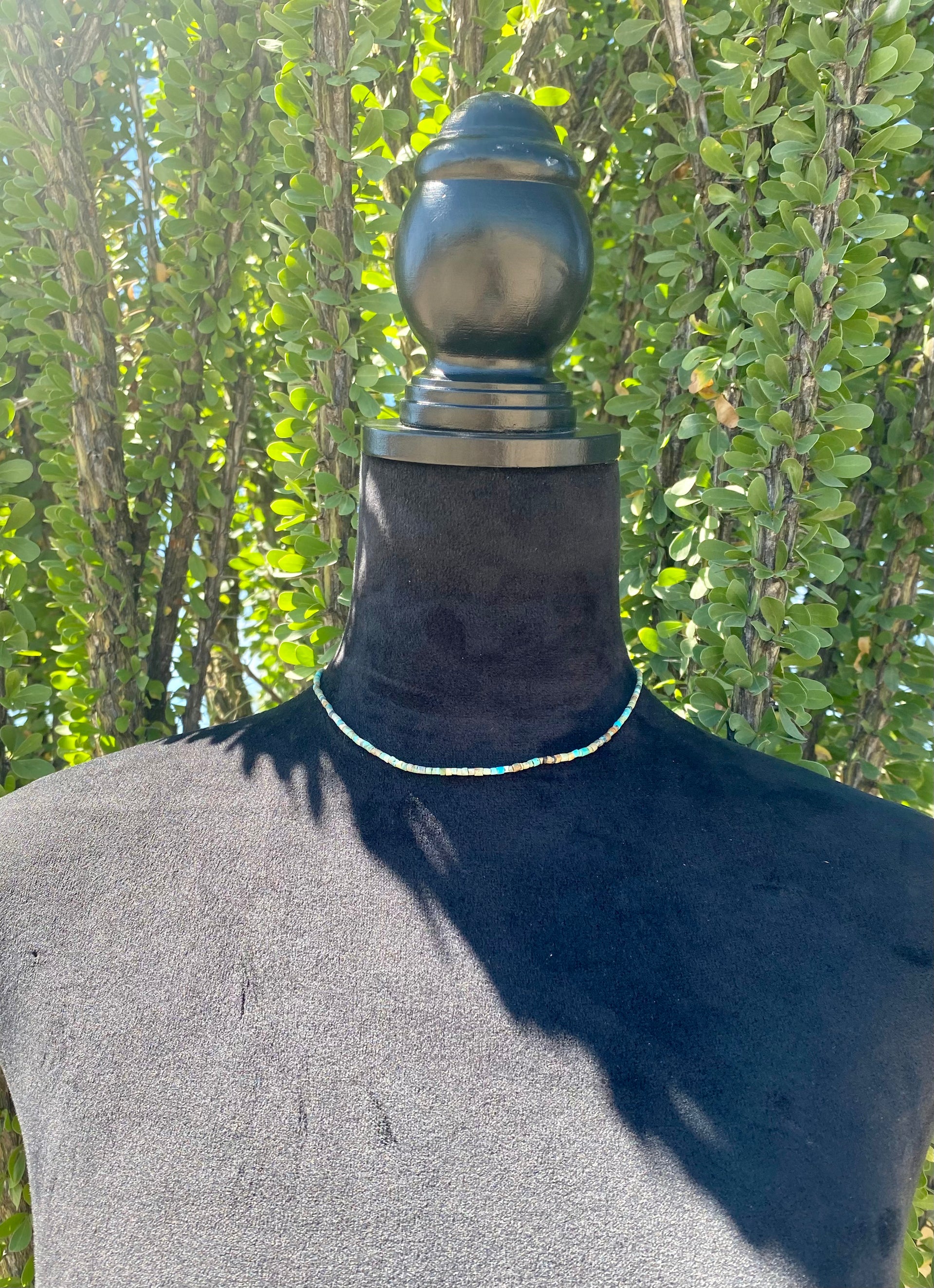 Navajo Made Turquoise & Sterling Silver Heishi Necklaces