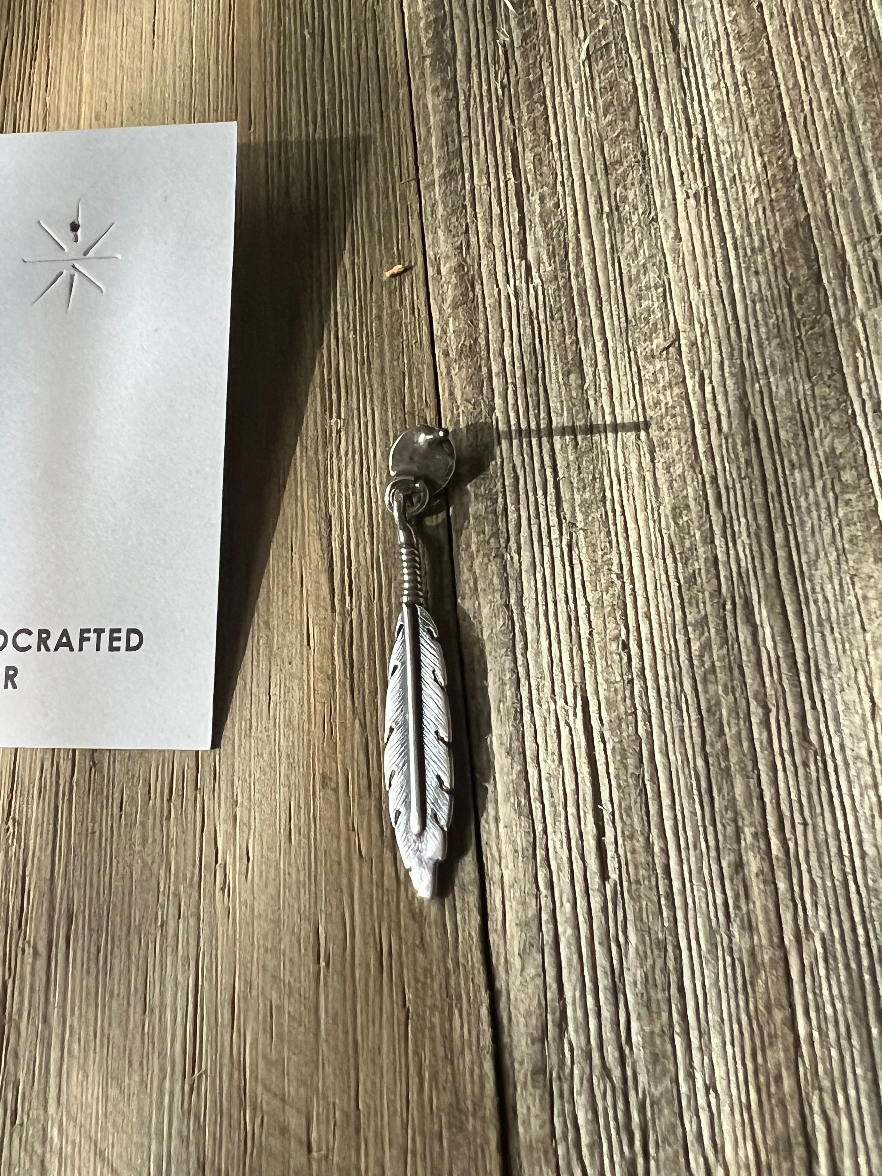 Navajo Made Sterling Silver Feather Post Dangle Earrings