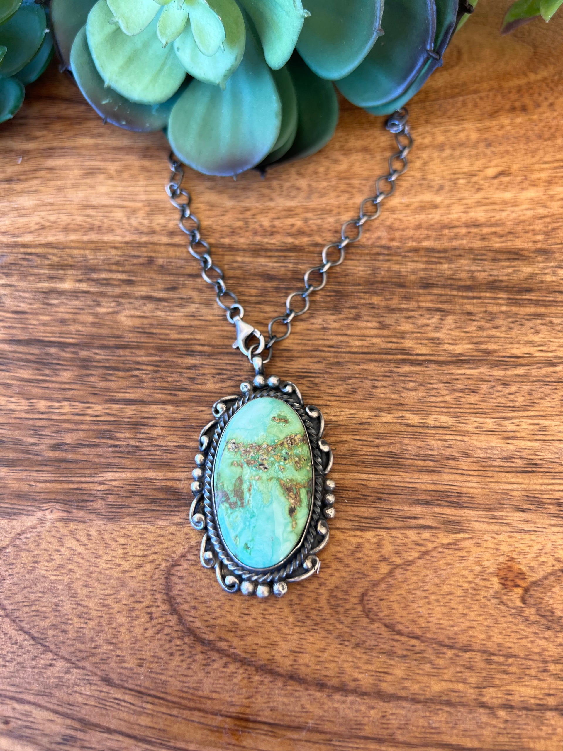 Sheila Becenti Sonoran Mountain Turquoise& Sterling Silver Necklace