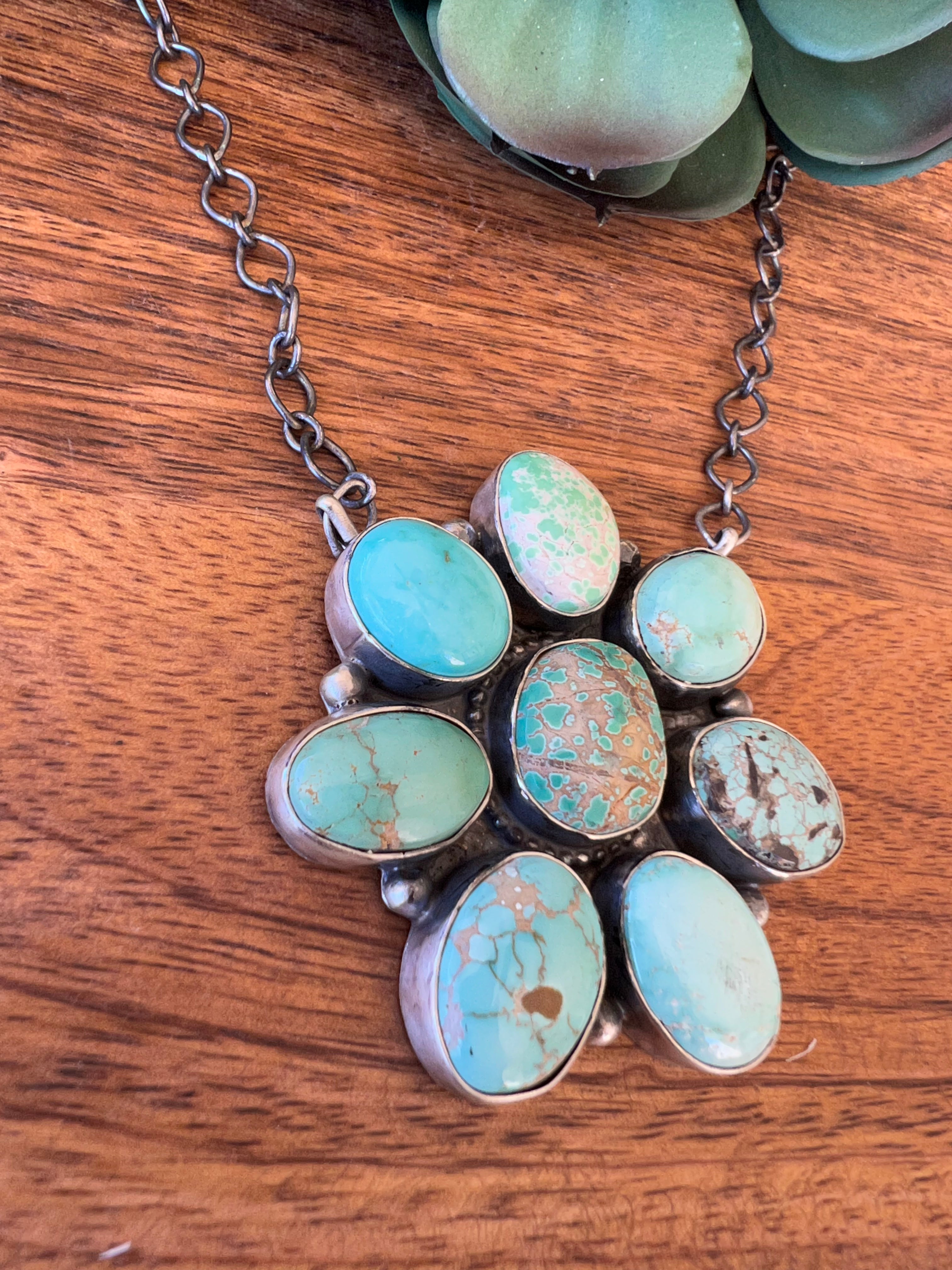 Jeff James Carico Lake Turquoise& Sterling Silver Necklace