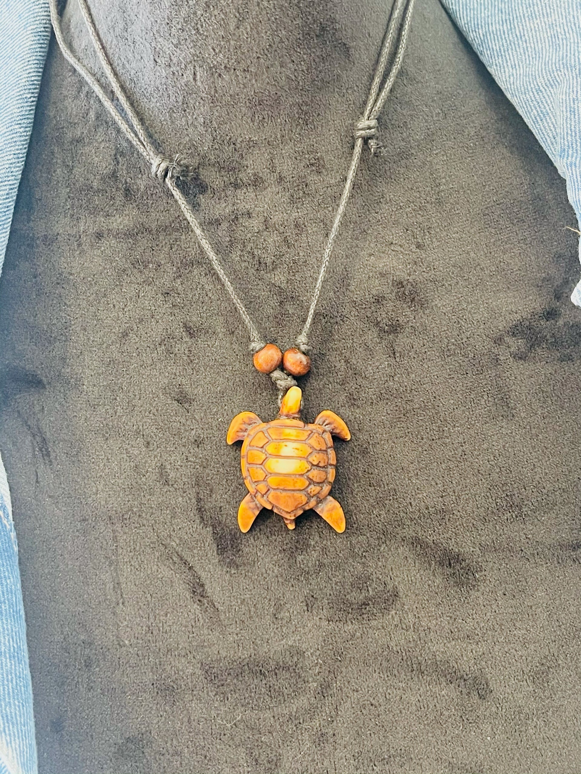 Handmade Wooden Turtle Pendant