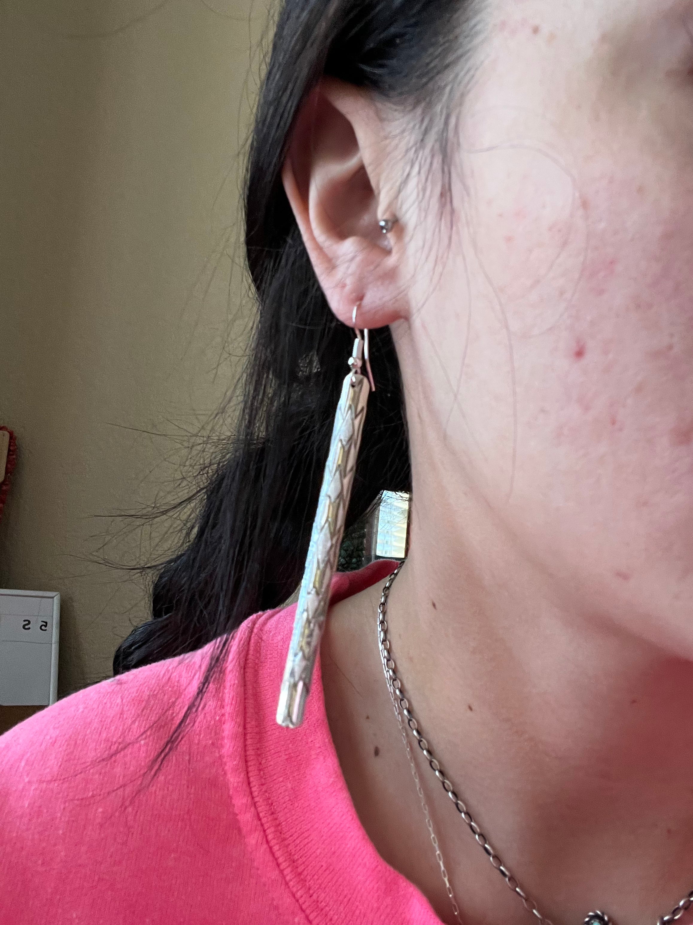 Navajo Made Sterling Silver Dangle Earrings