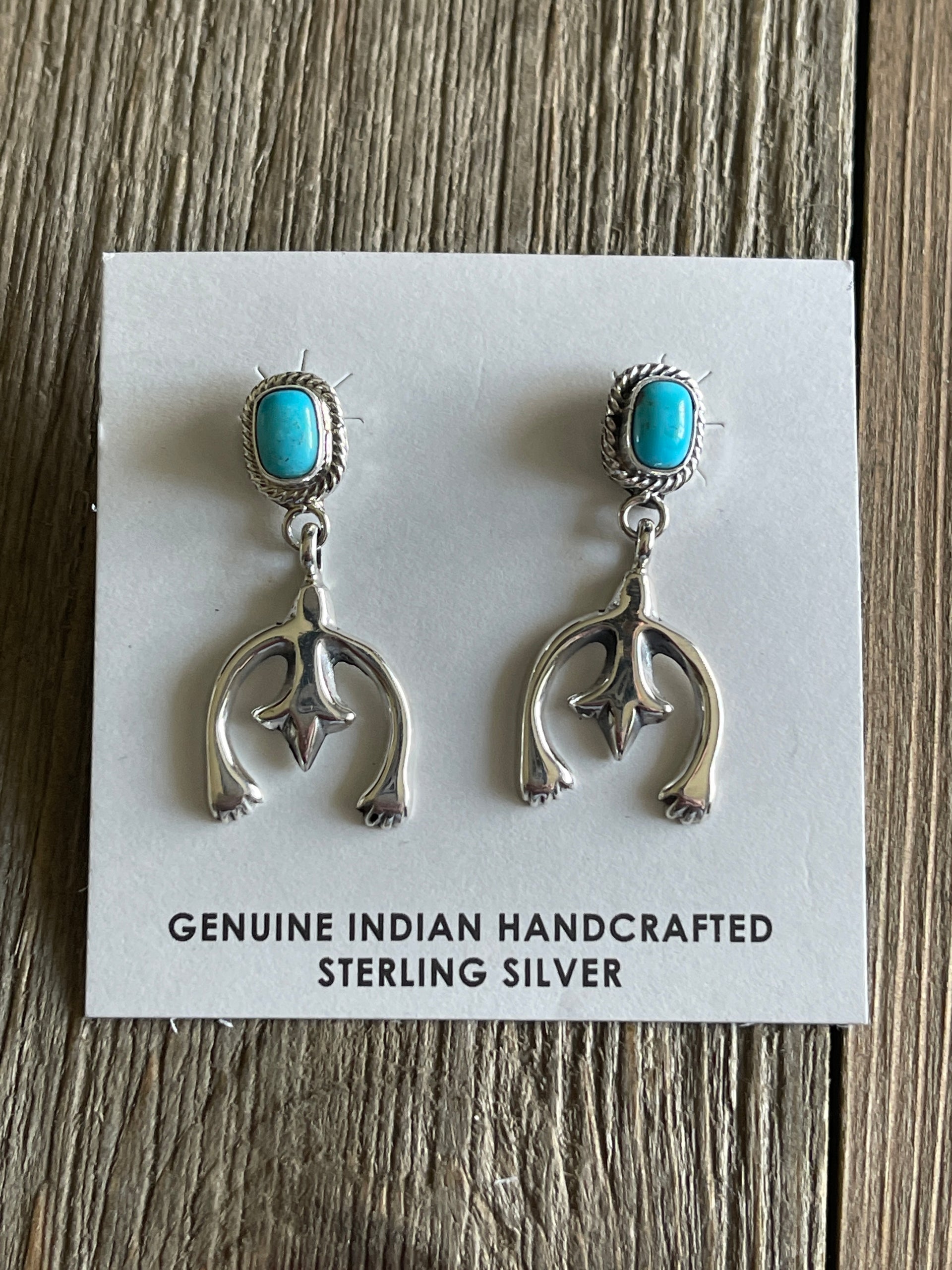 Verley Betone Kingman Turquoise & Sterling Silver Naja Post Earrings